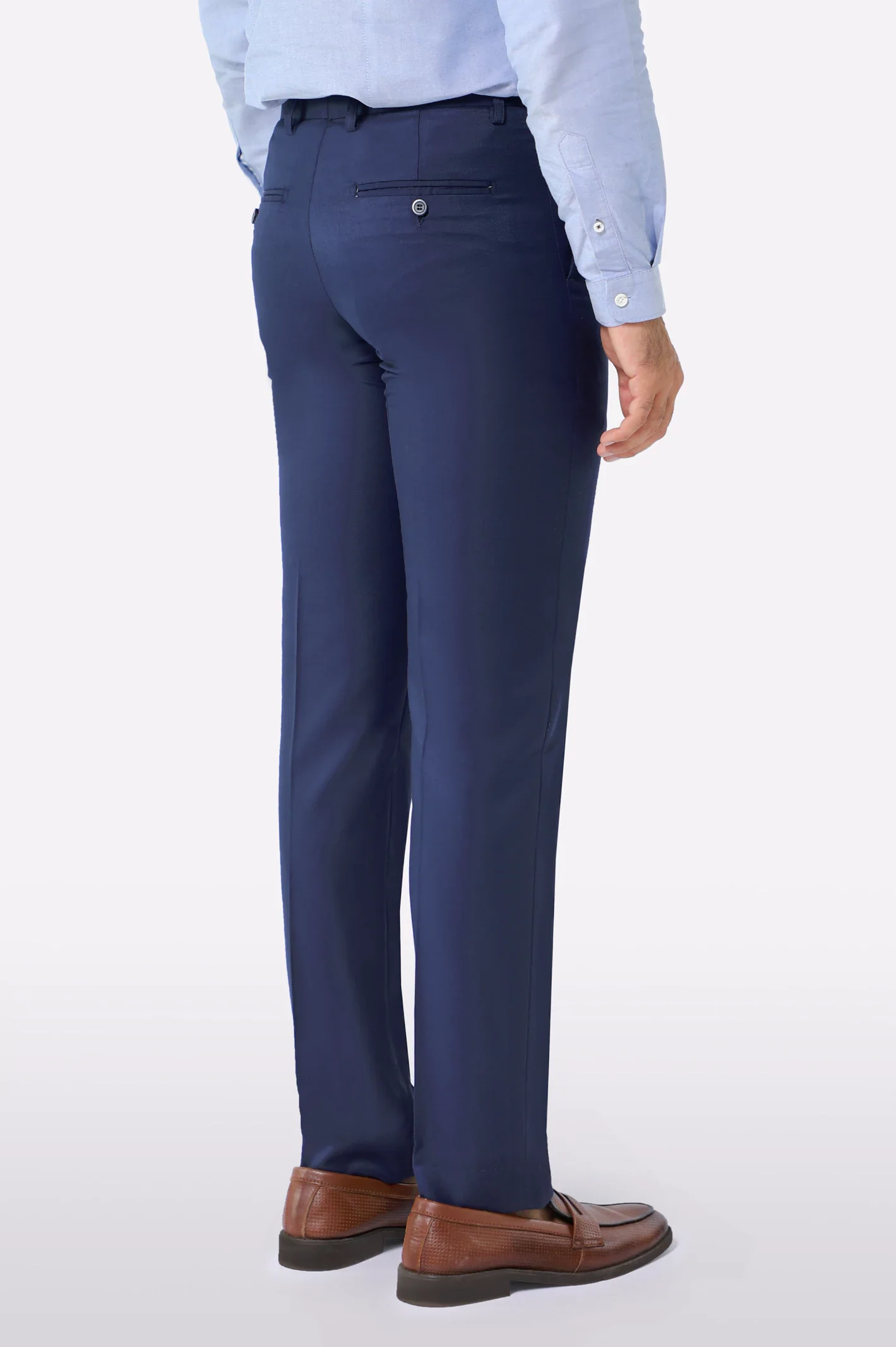 Navy Blue Regular Fit Formal Trouser - Image 3