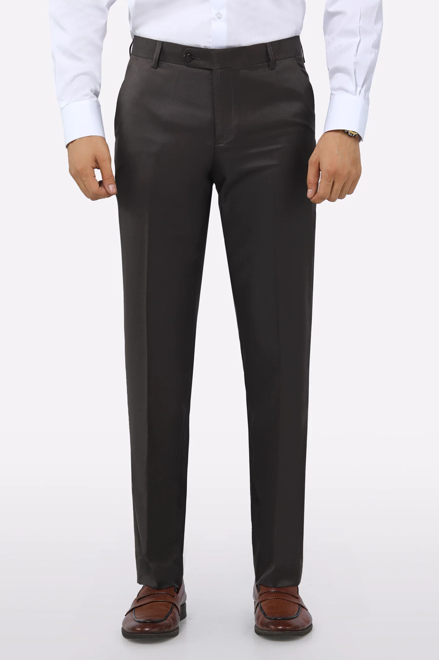 Dark Brown Smart Fit Formal Trouser