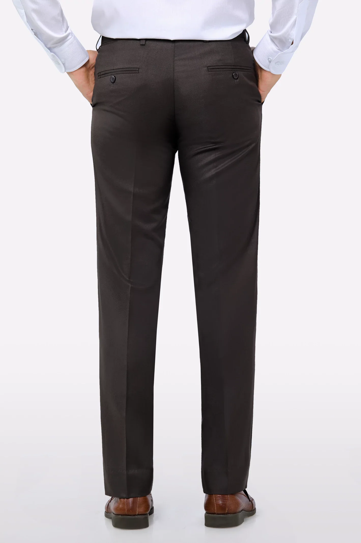 Dark Brown Smart Fit Formal Trouser - Image 3