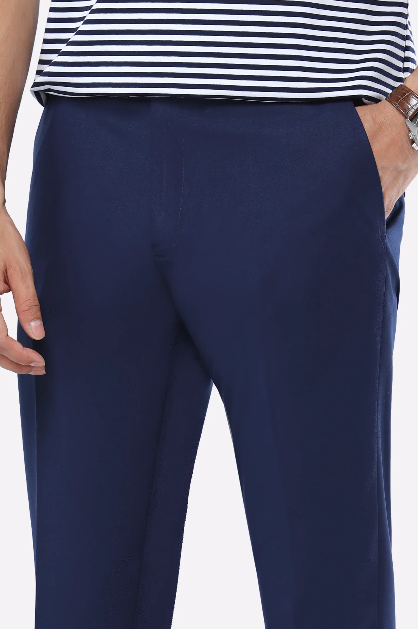 Navy Blue Slim Fit Formal Trouser - Image 2