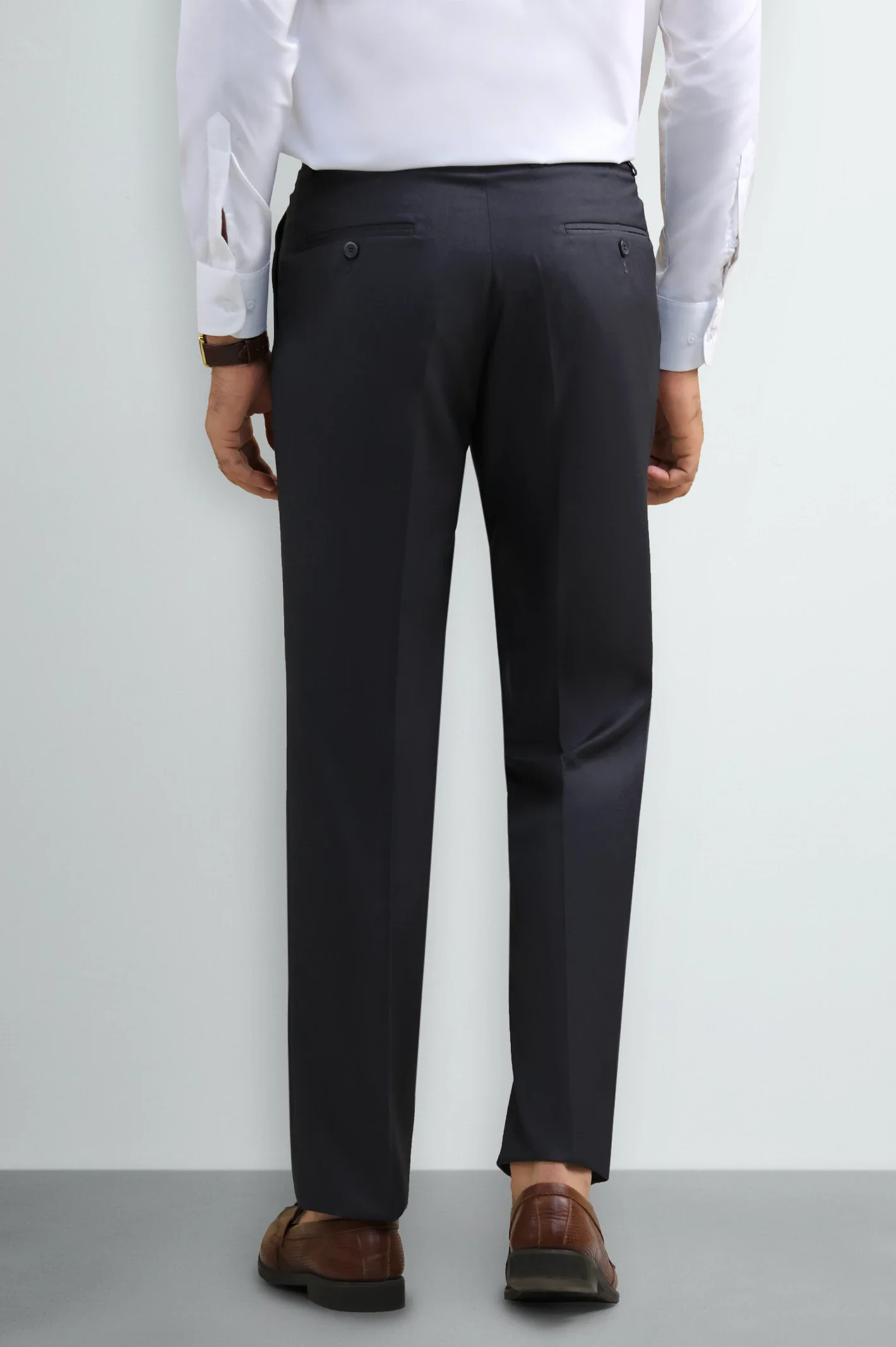 Dark Grey Regular Fit Formal Trouser - Image 3