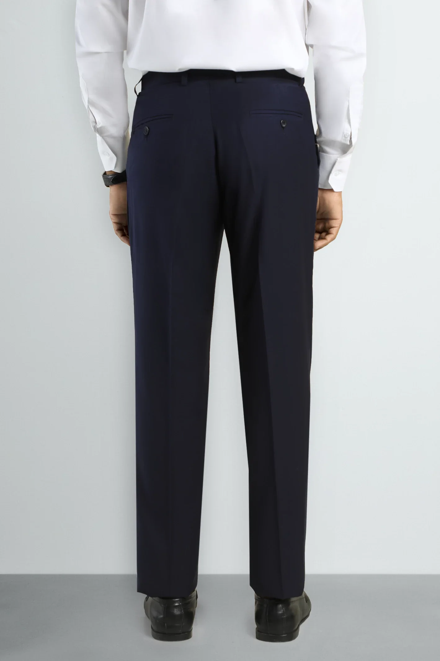 Navy Blue Regular Fit Formal Trouser - Image 3