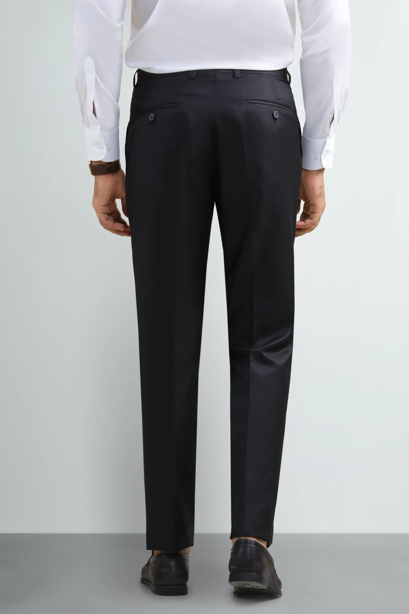Black Regular Fit Formal Trouser - Image 3