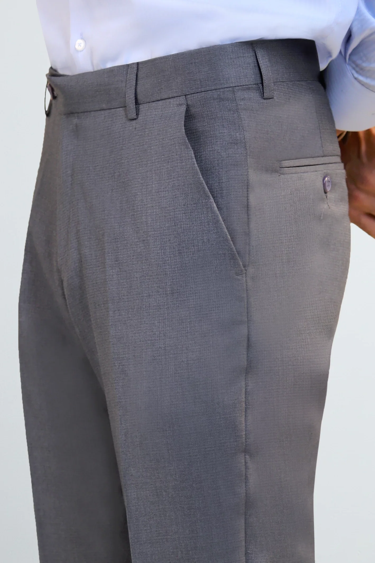 Grey Regular Fit Formal Trouser - Image 2