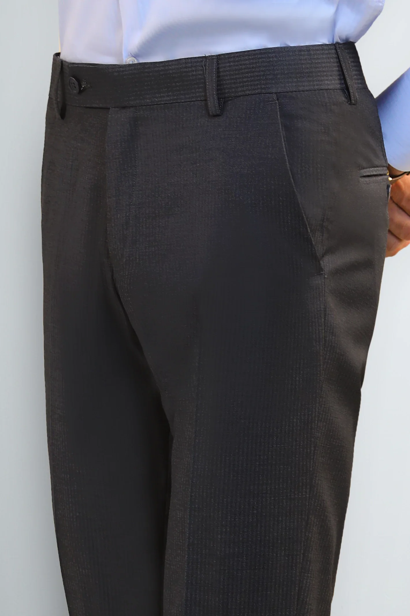 Dark Grey Regular Fit Formal Trouser - Image 2