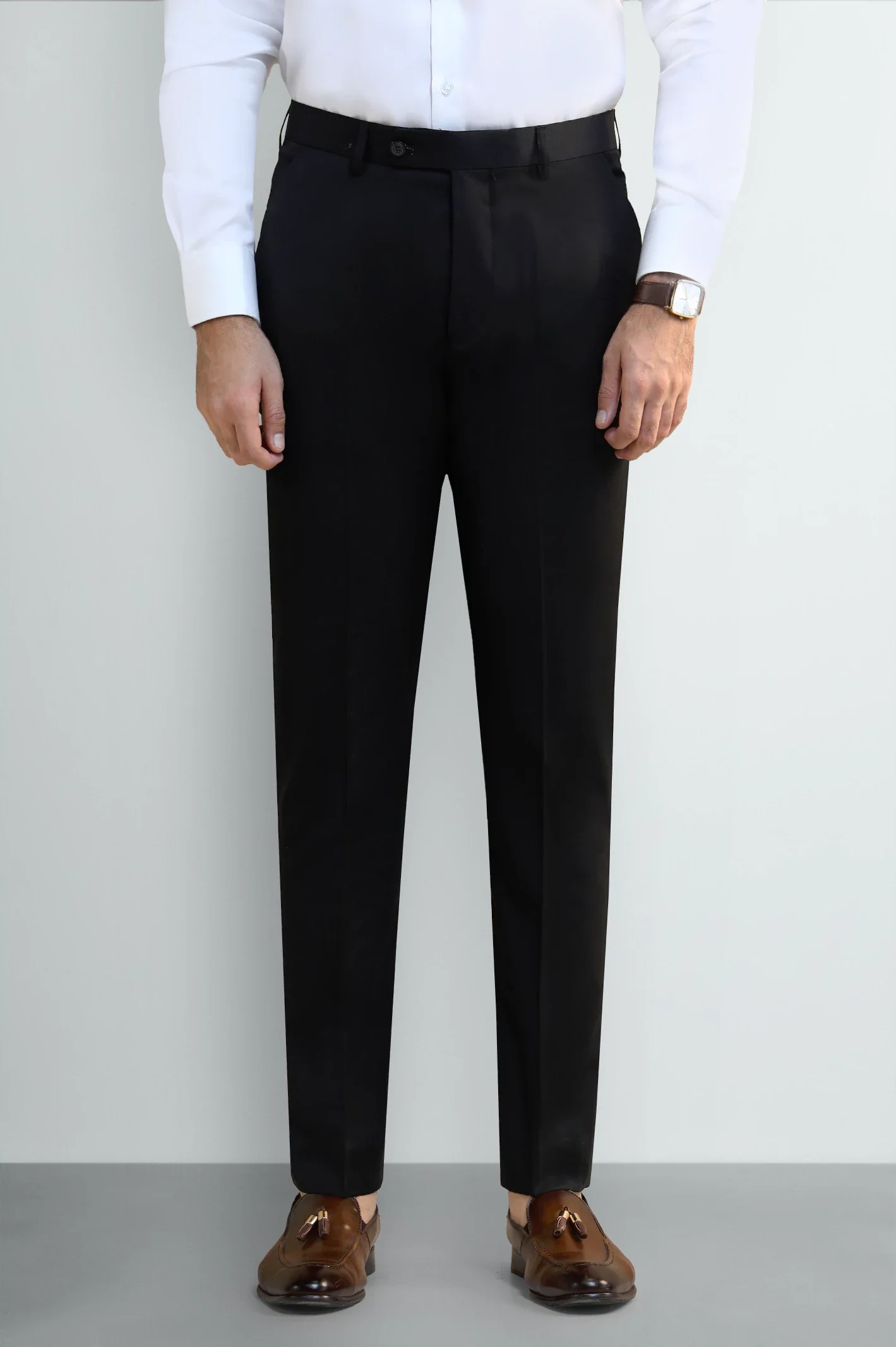 Black Regular Fit Formal Trouser
