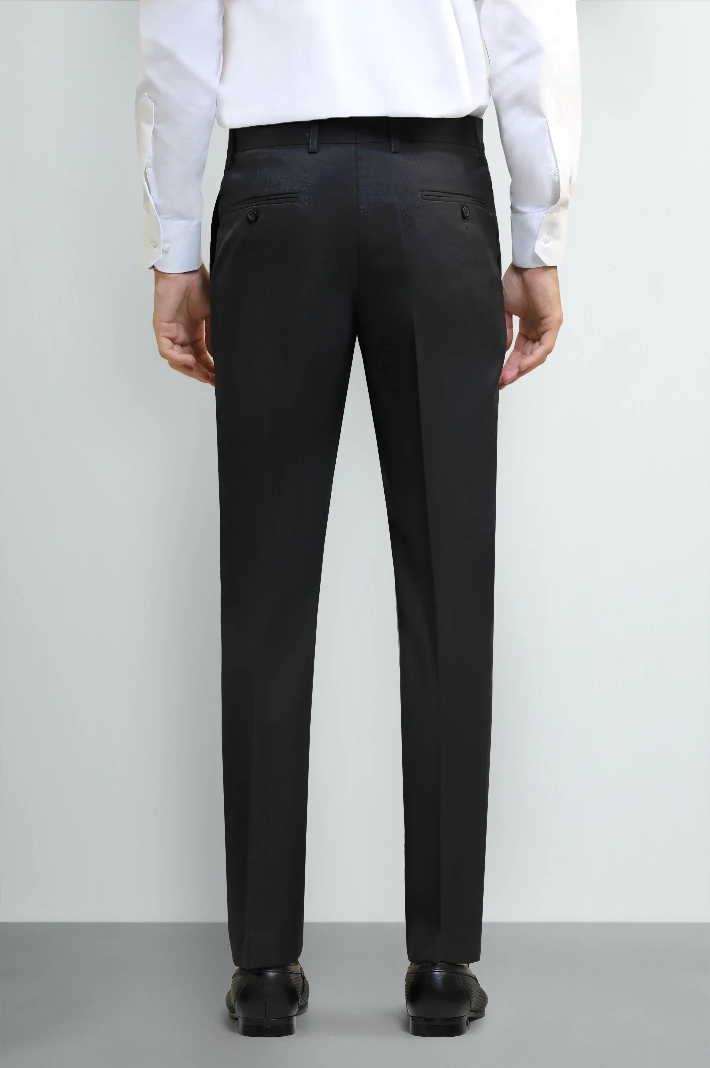 Charcoal Regular Fit Formal Trouser - Image 3