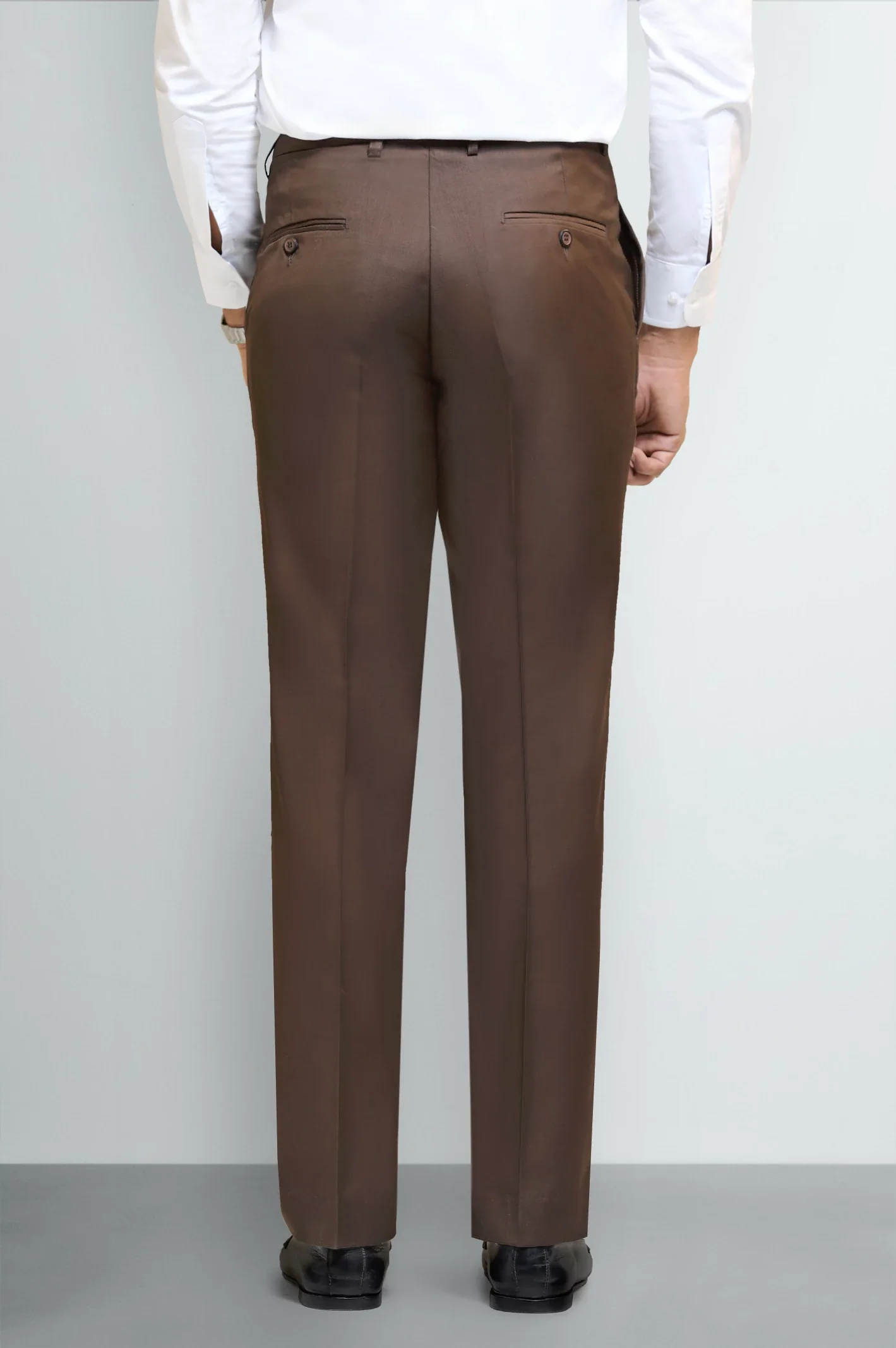 Brown Regular Fit Formal Trouser - Image 3