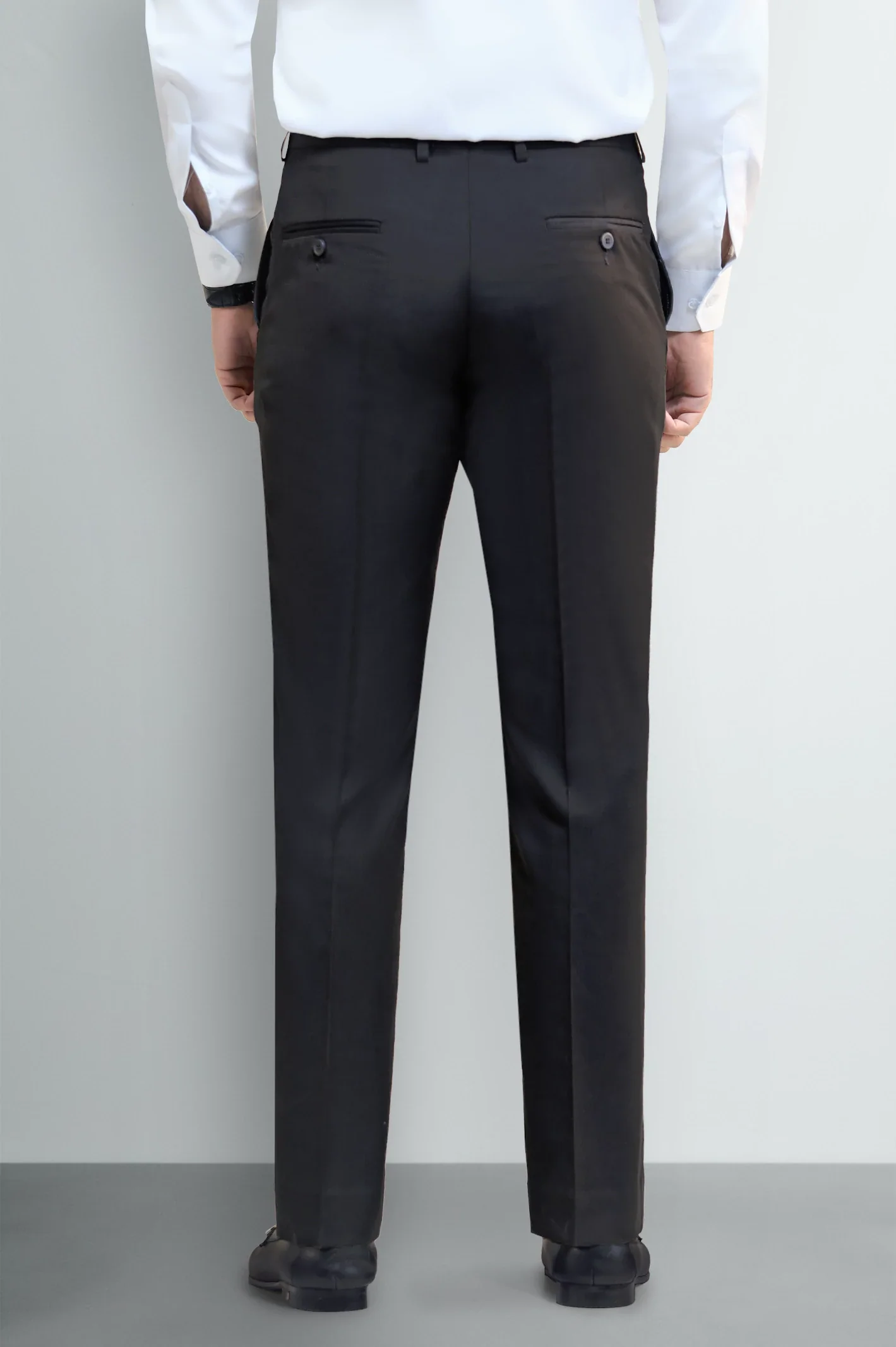 Dark Grey Regular Fit Formal Trouser - Image 3
