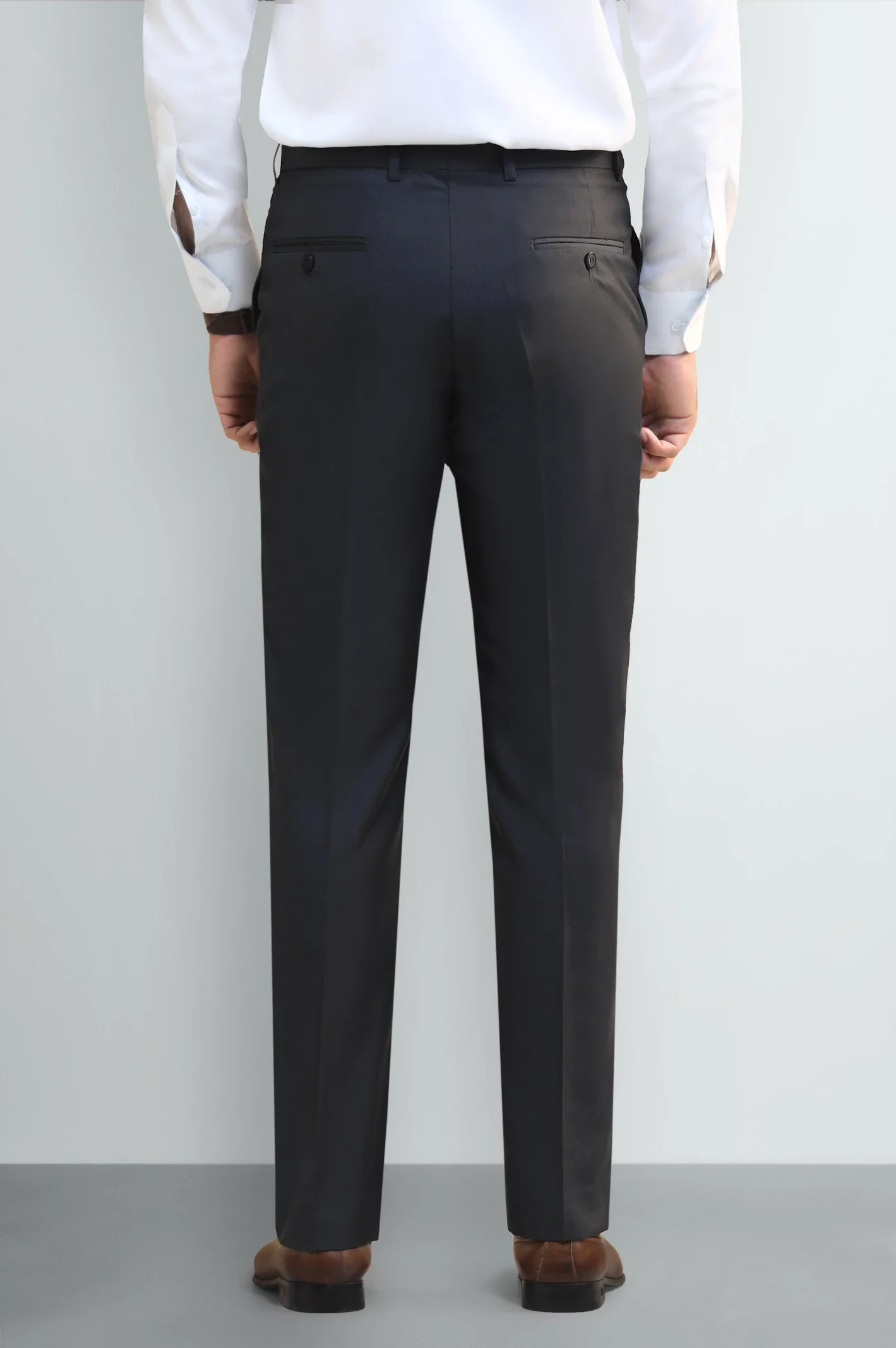 Grey Regular Fit Formal Trouser - Image 3