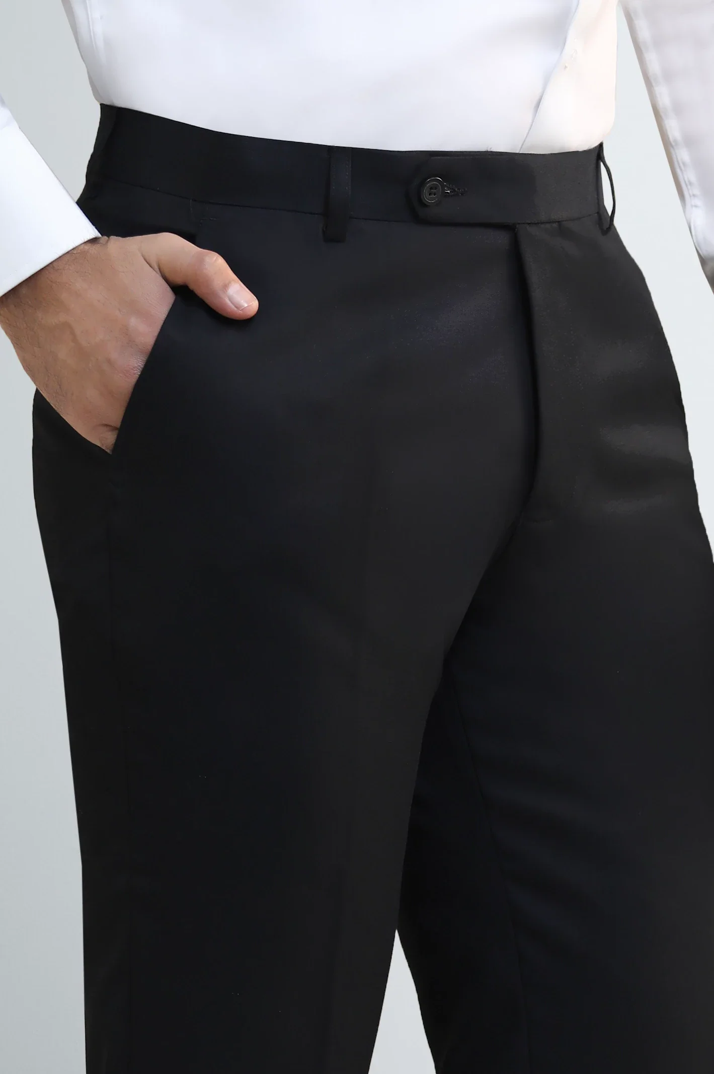 Black Regular Fit Formal Trouser - Image 2