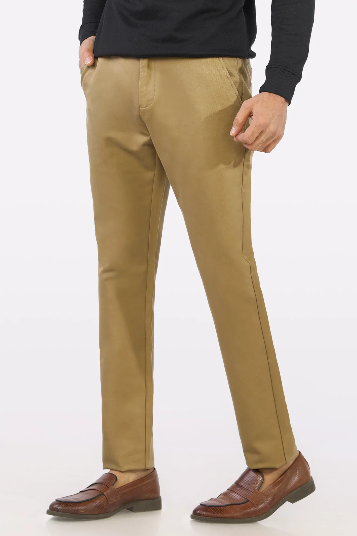 Khaki Smart Fit Cotton Chino