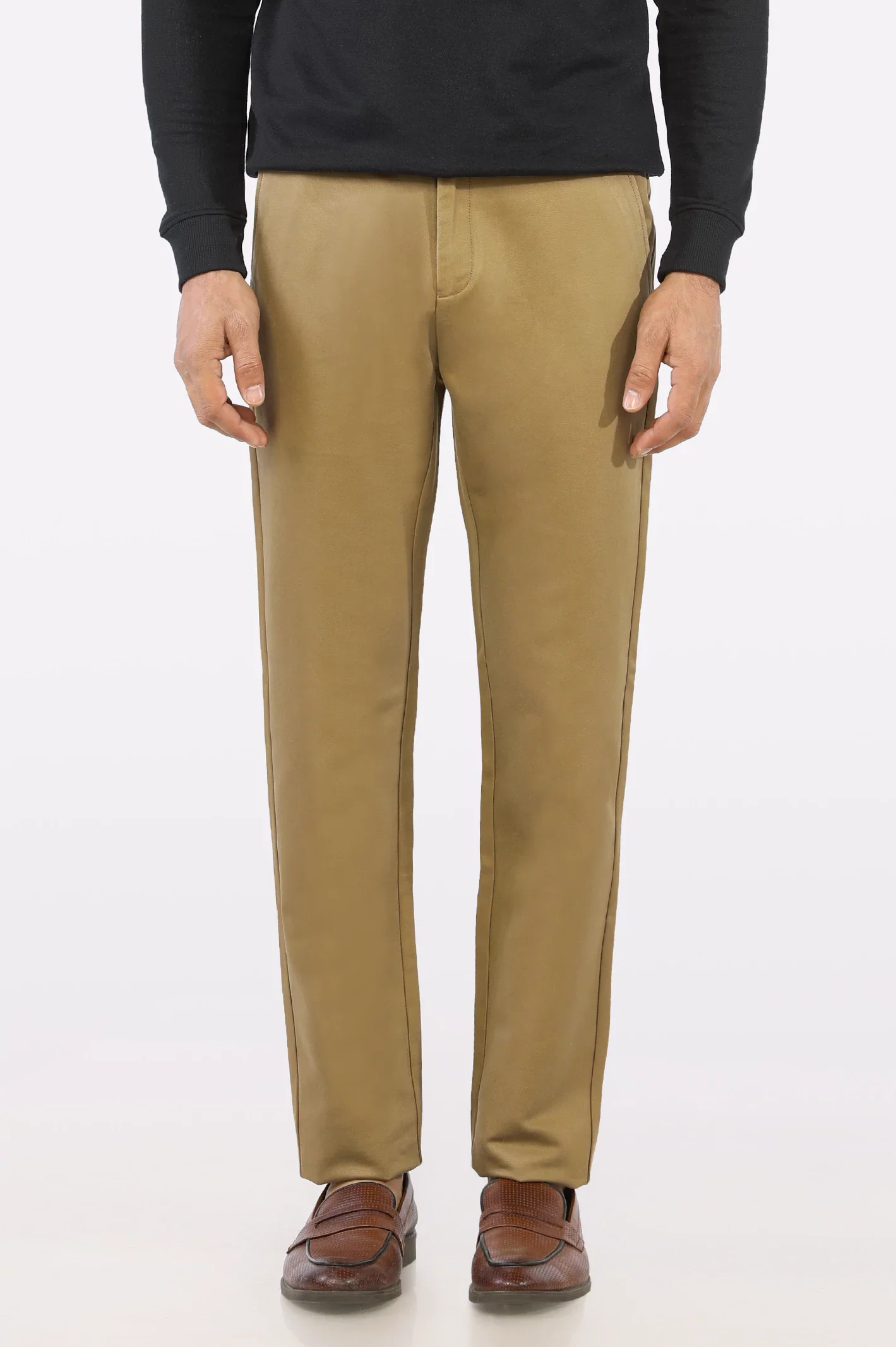 Khaki Smart Fit Cotton Chino - Image 3