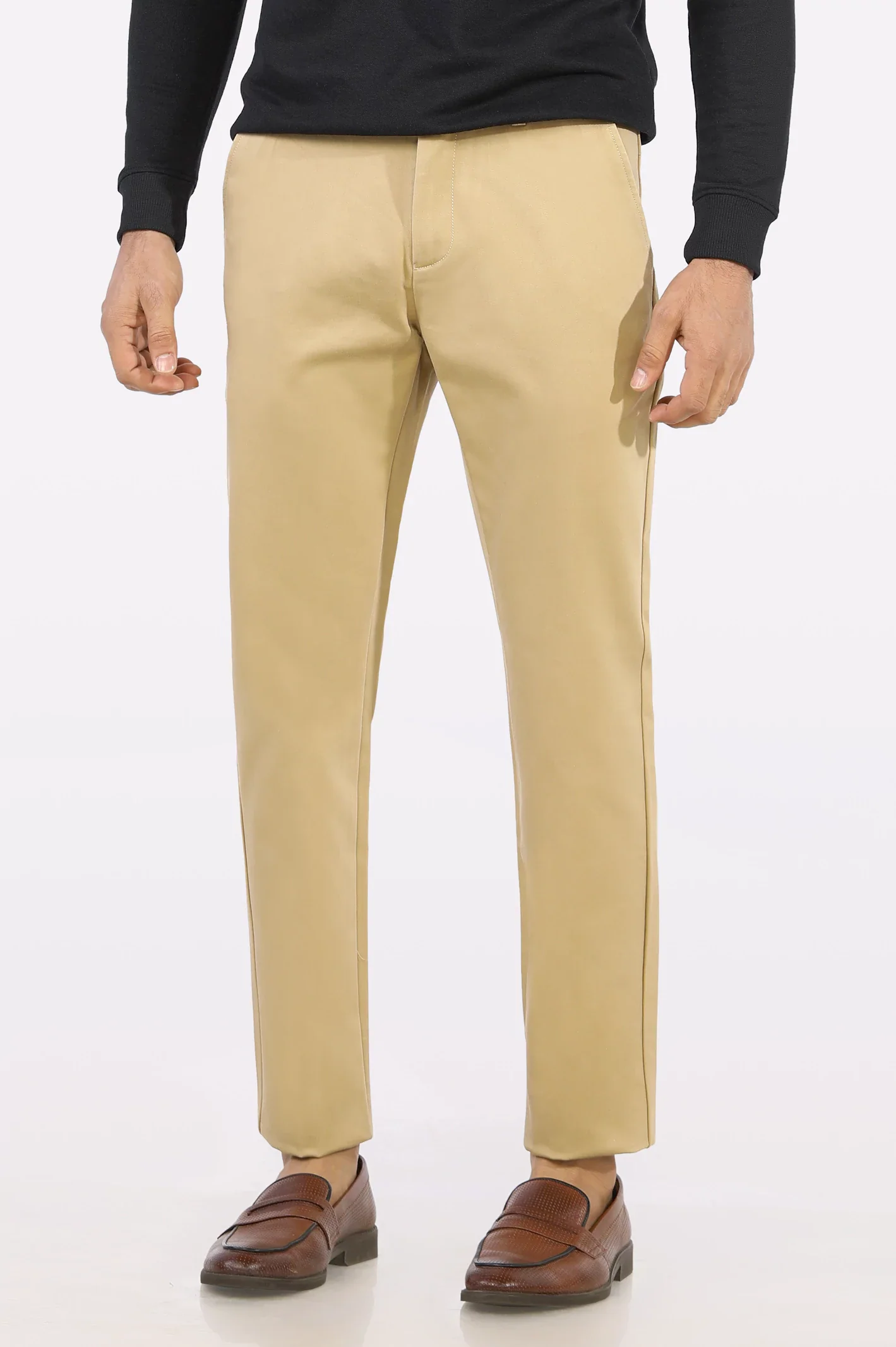 Beige Smart Fit Cotton Chino - Image 3