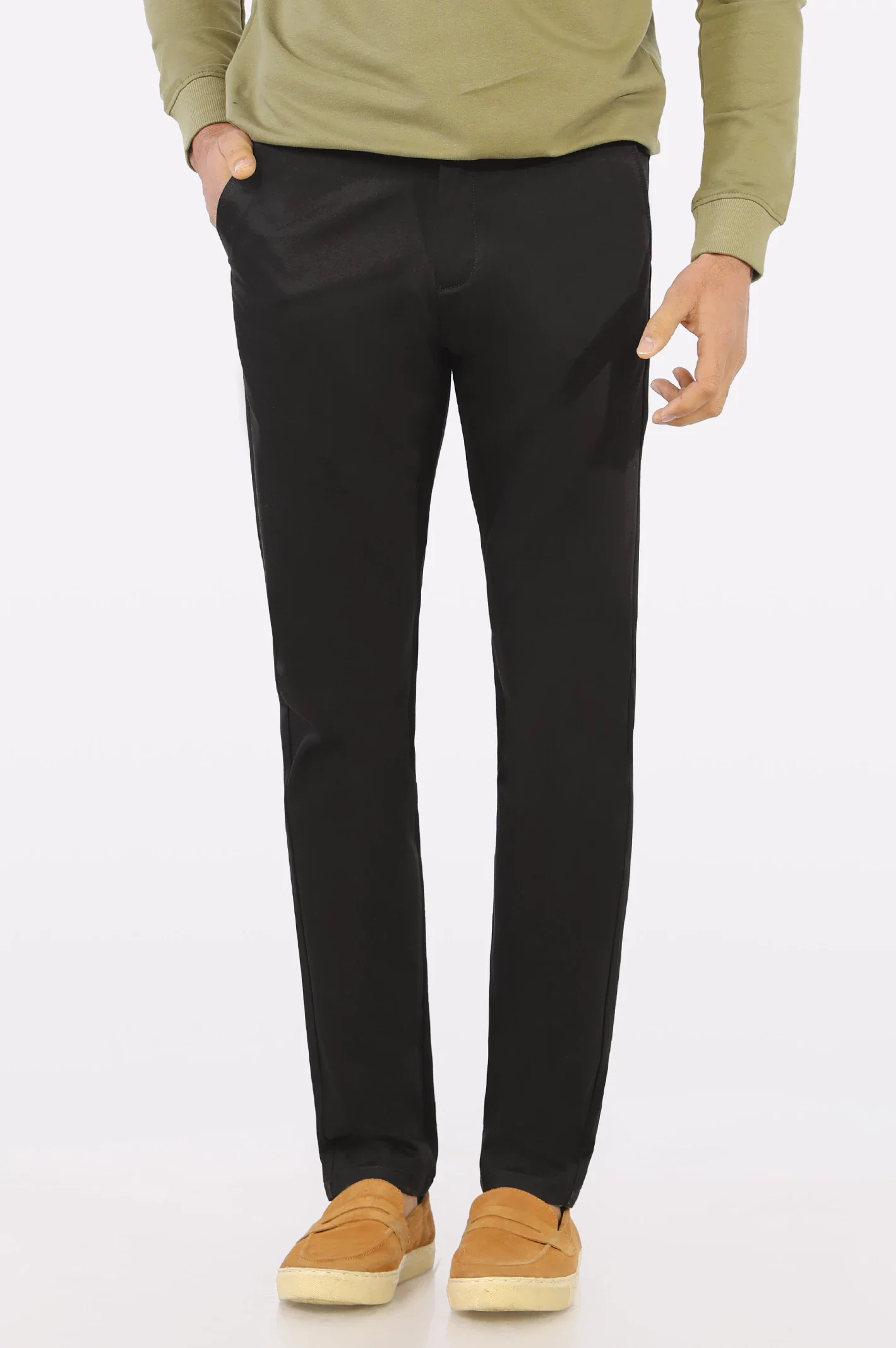 Black Smart Fit Cotton Chino - Image 3