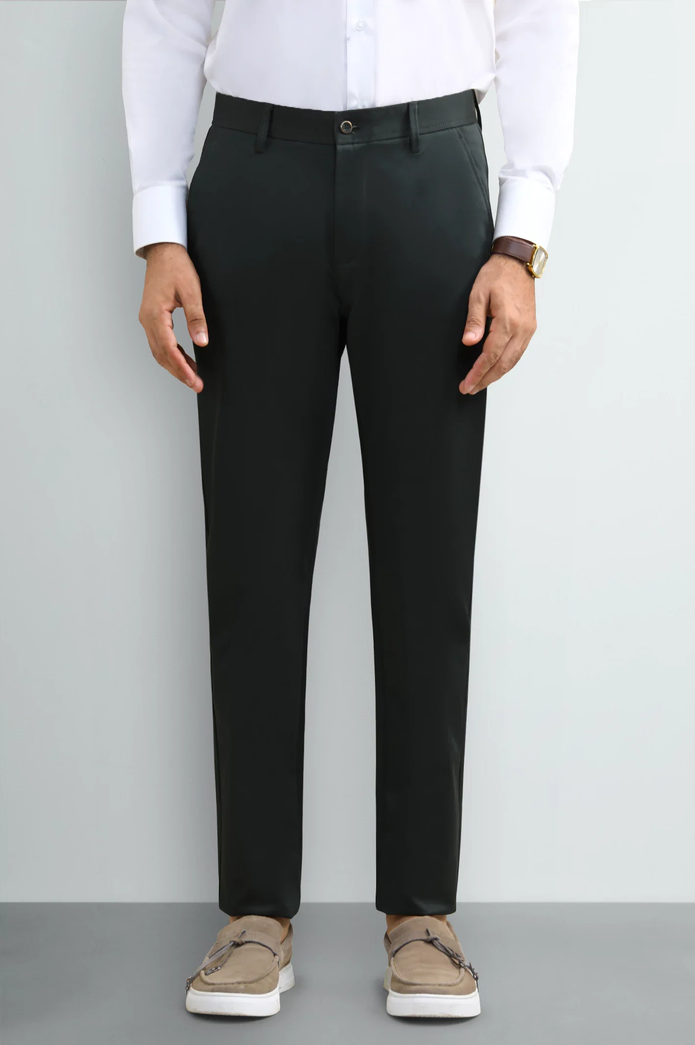 Dark Green Smart Fit Cotton Chino