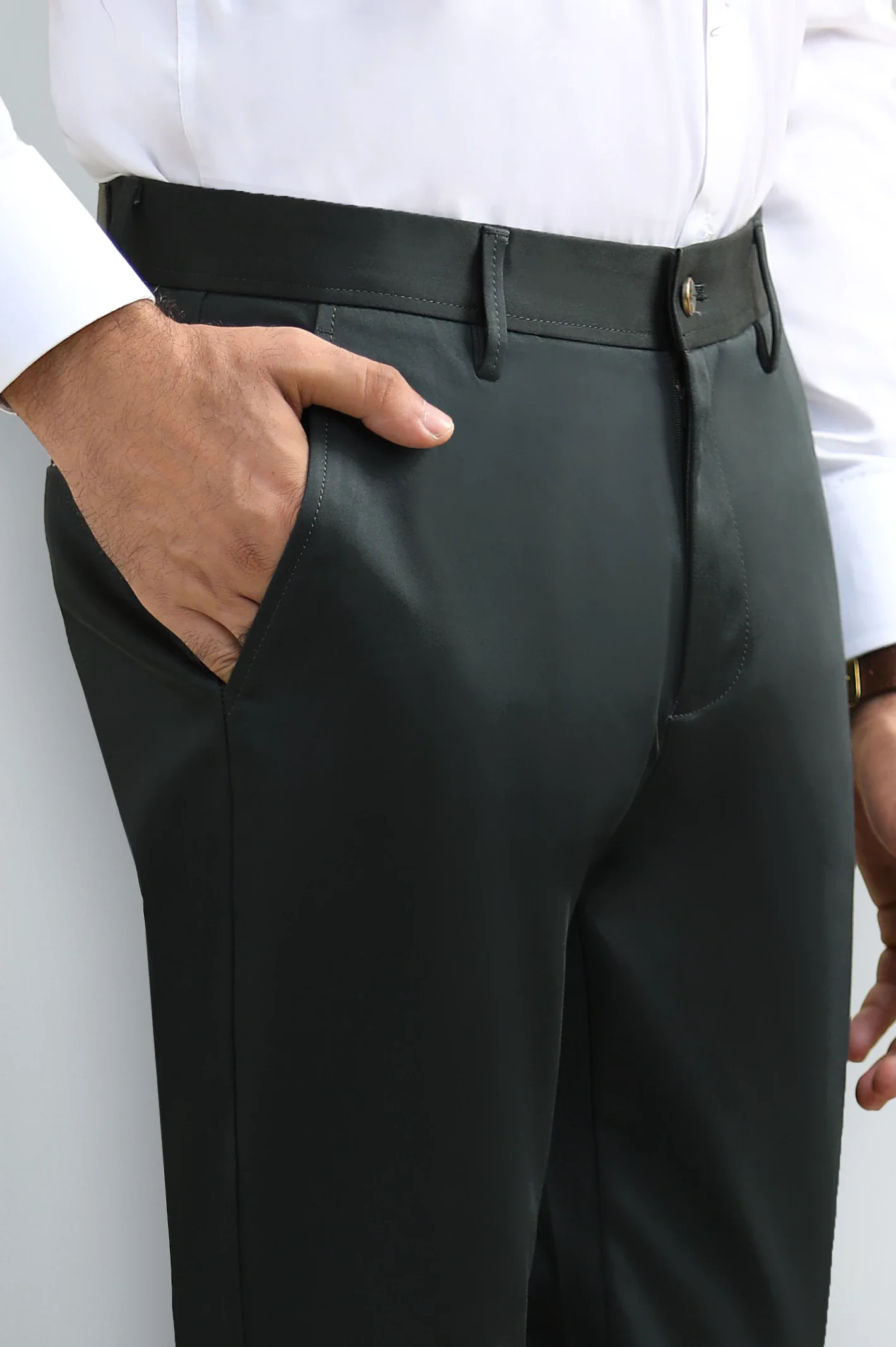 Dark Green Smart Fit Cotton Chino - Image 2