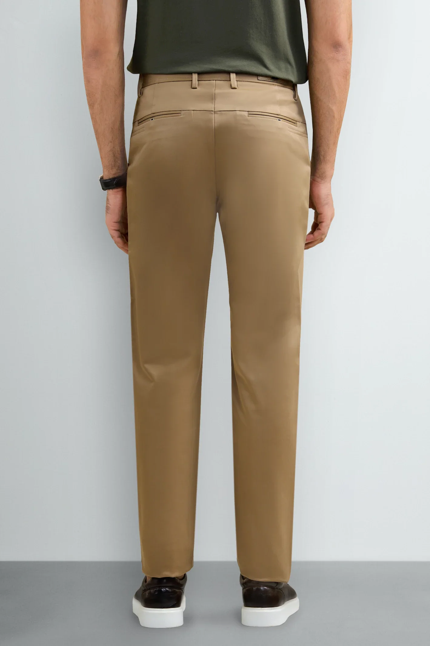 Dark Khaki Smart Fit Cotton Chino - Image 3