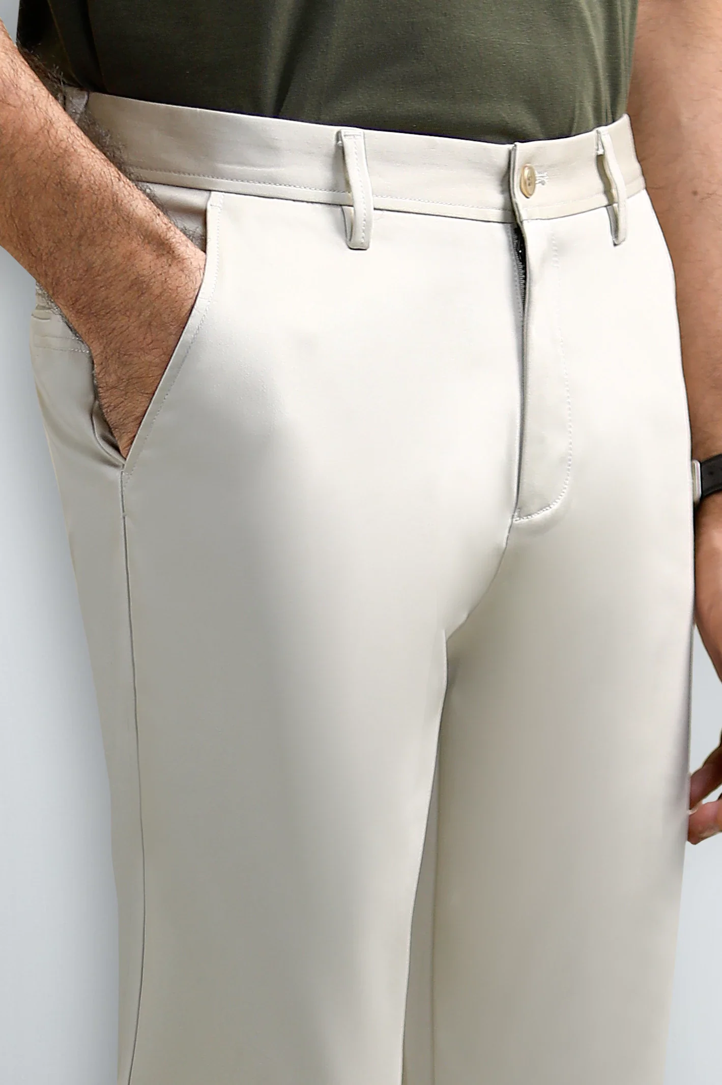 Off White Smart Fit Cotton Chino - Image 2