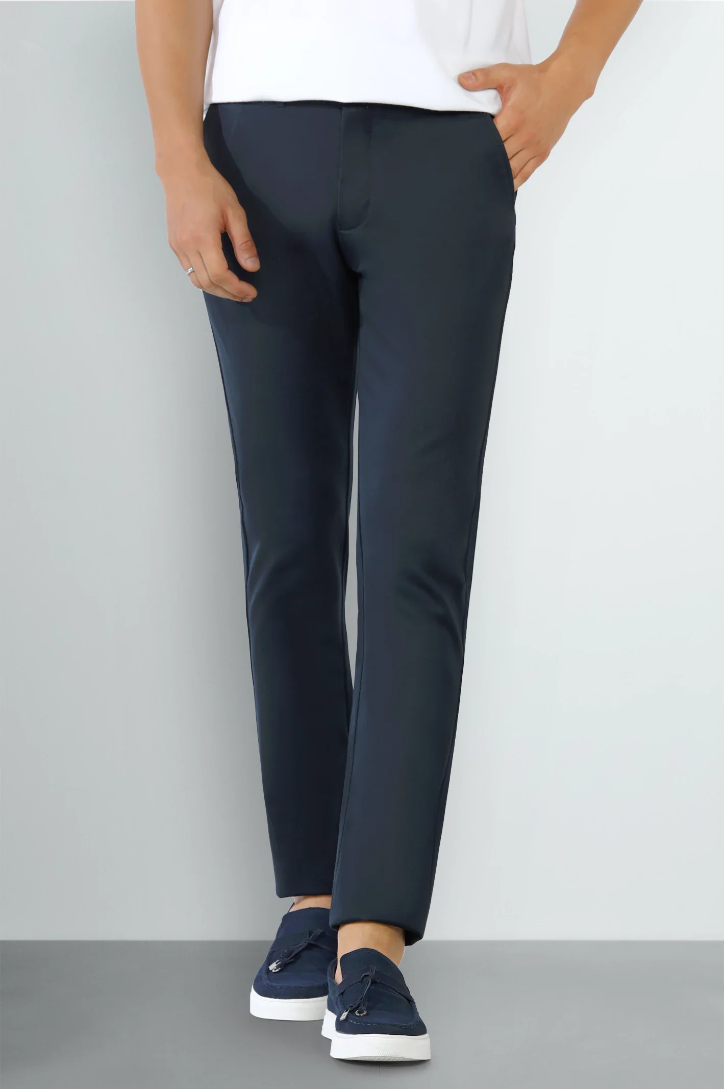 Dark Blue Smart Fit Cotton Chino