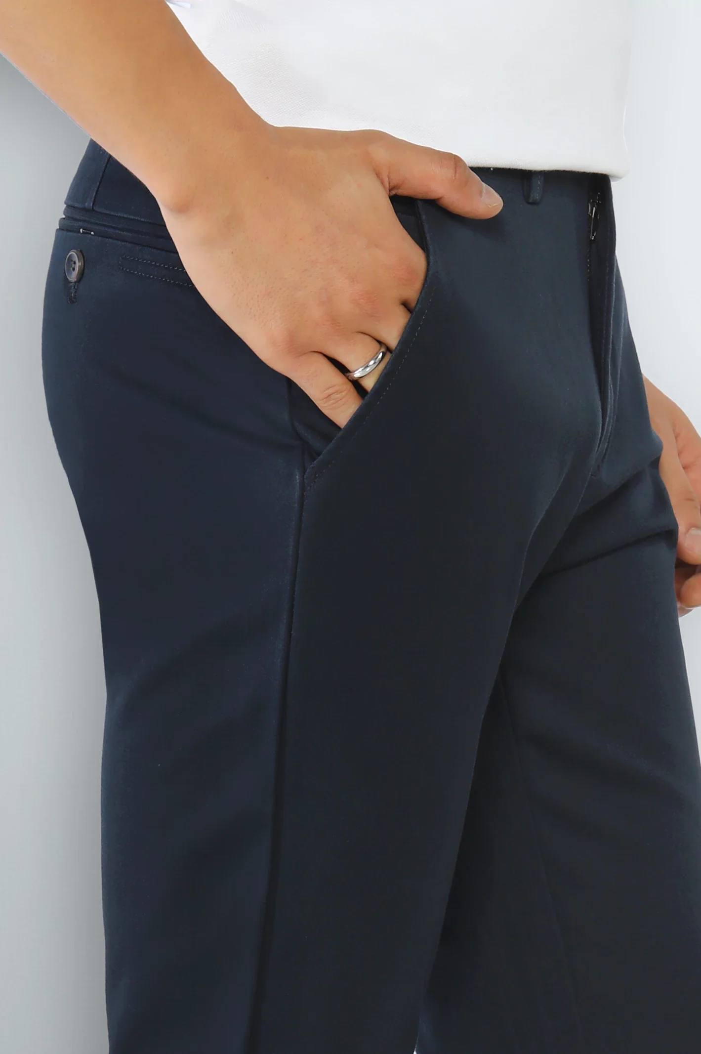 Dark Blue Smart Fit Cotton Chino - Image 2