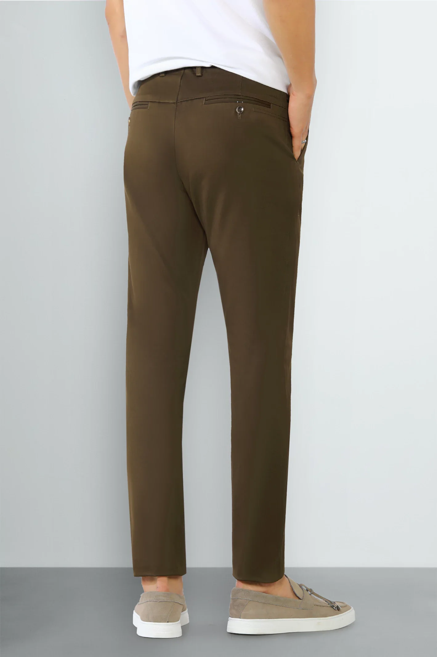 Dark Brown Smart Fit Cotton Chino - Image 3