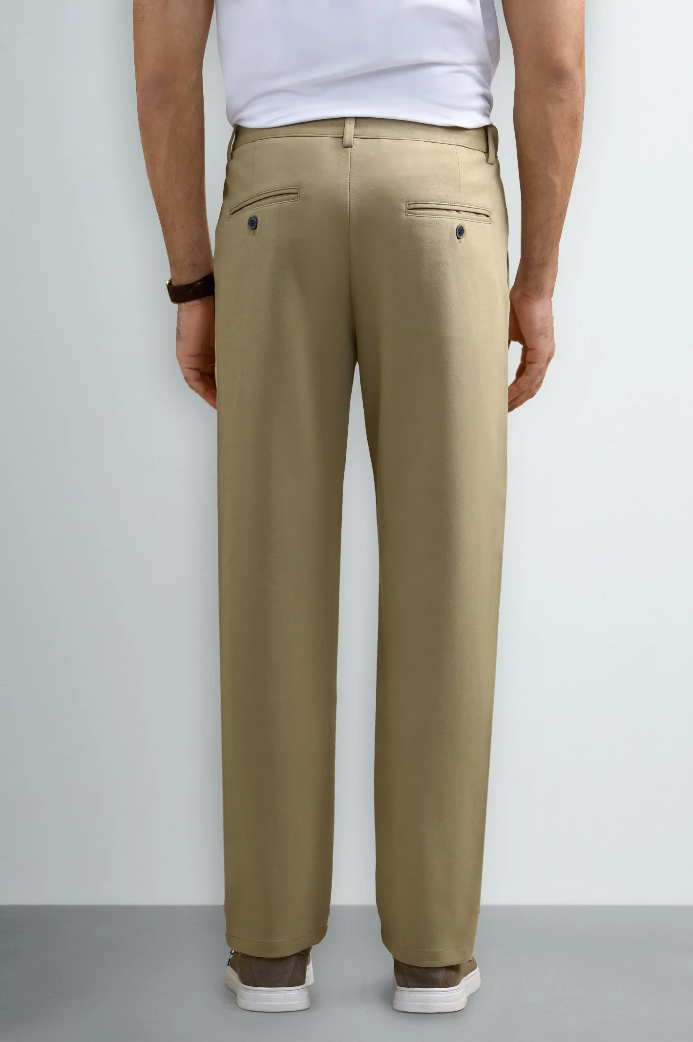 Beige Smart Fit Casual Trouser - Image 3