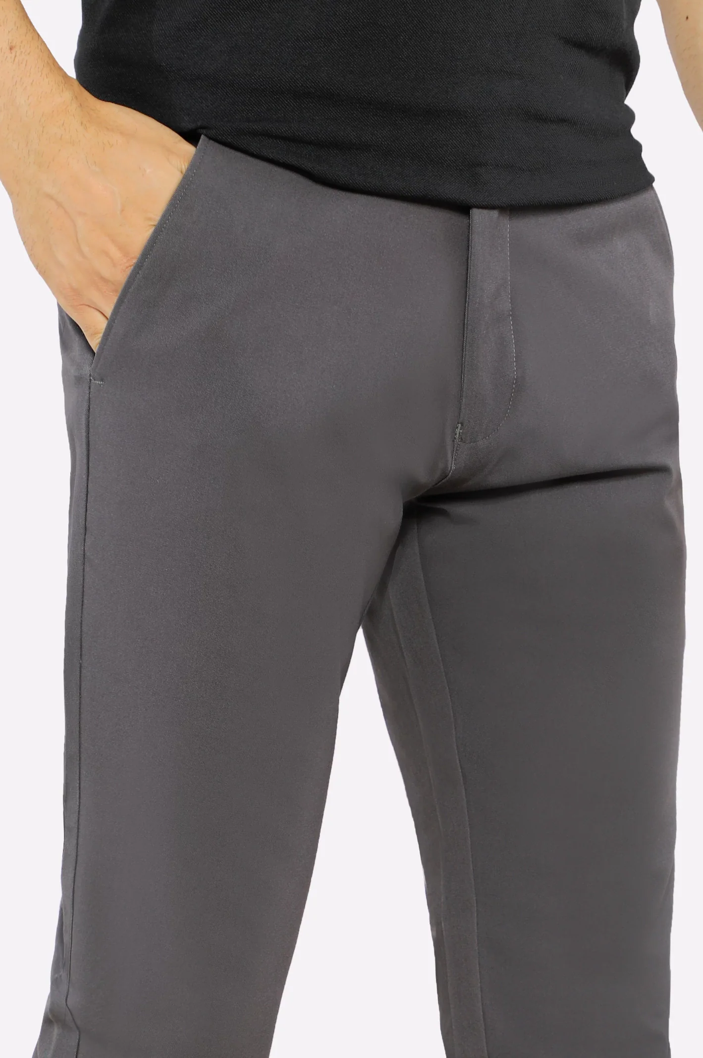 Dark Grey Smart Fit Cotton Chino - Image 2