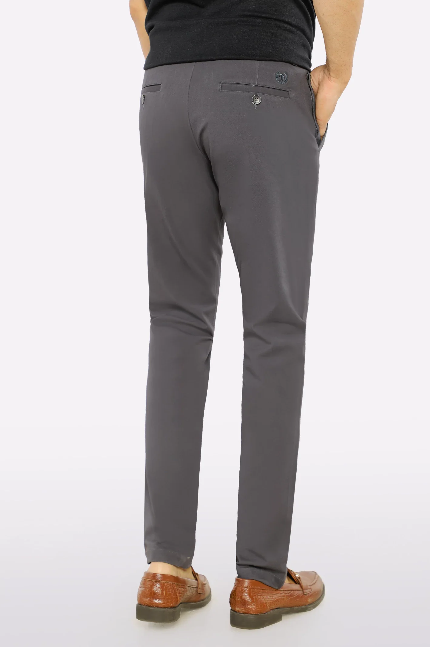 Dark Grey Smart Fit Cotton Chino - Image 3