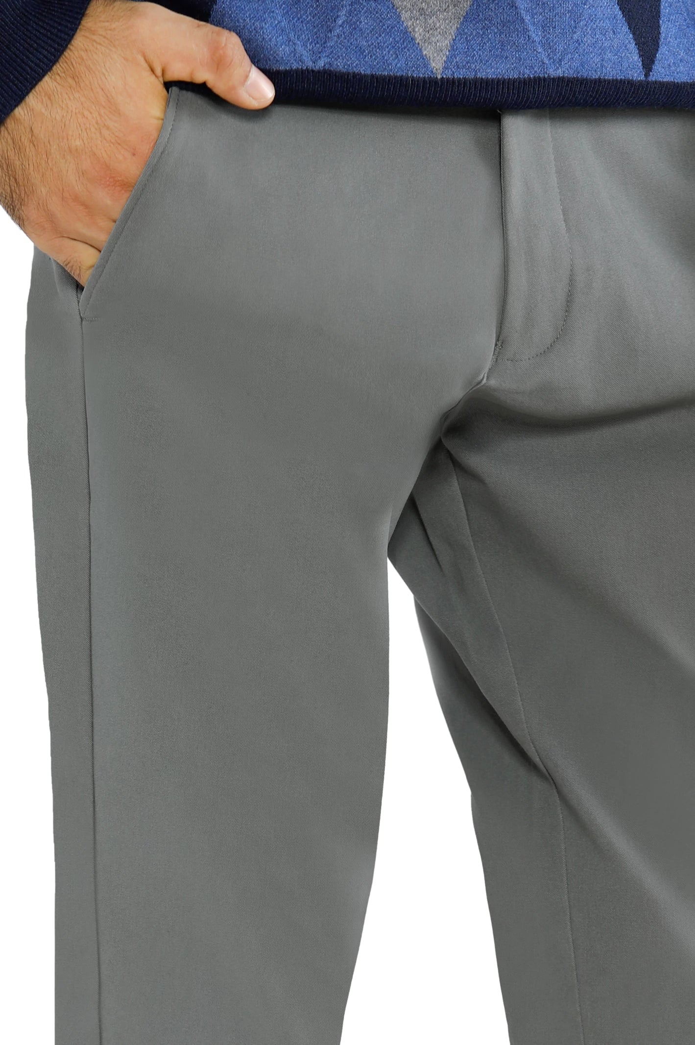 Grey Smart Fit Cotton Chino - Image 2
