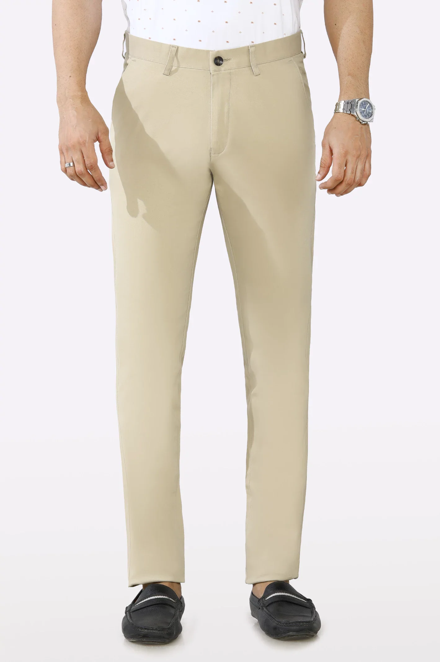Light Khaki Smart Fit Cotton Chino
