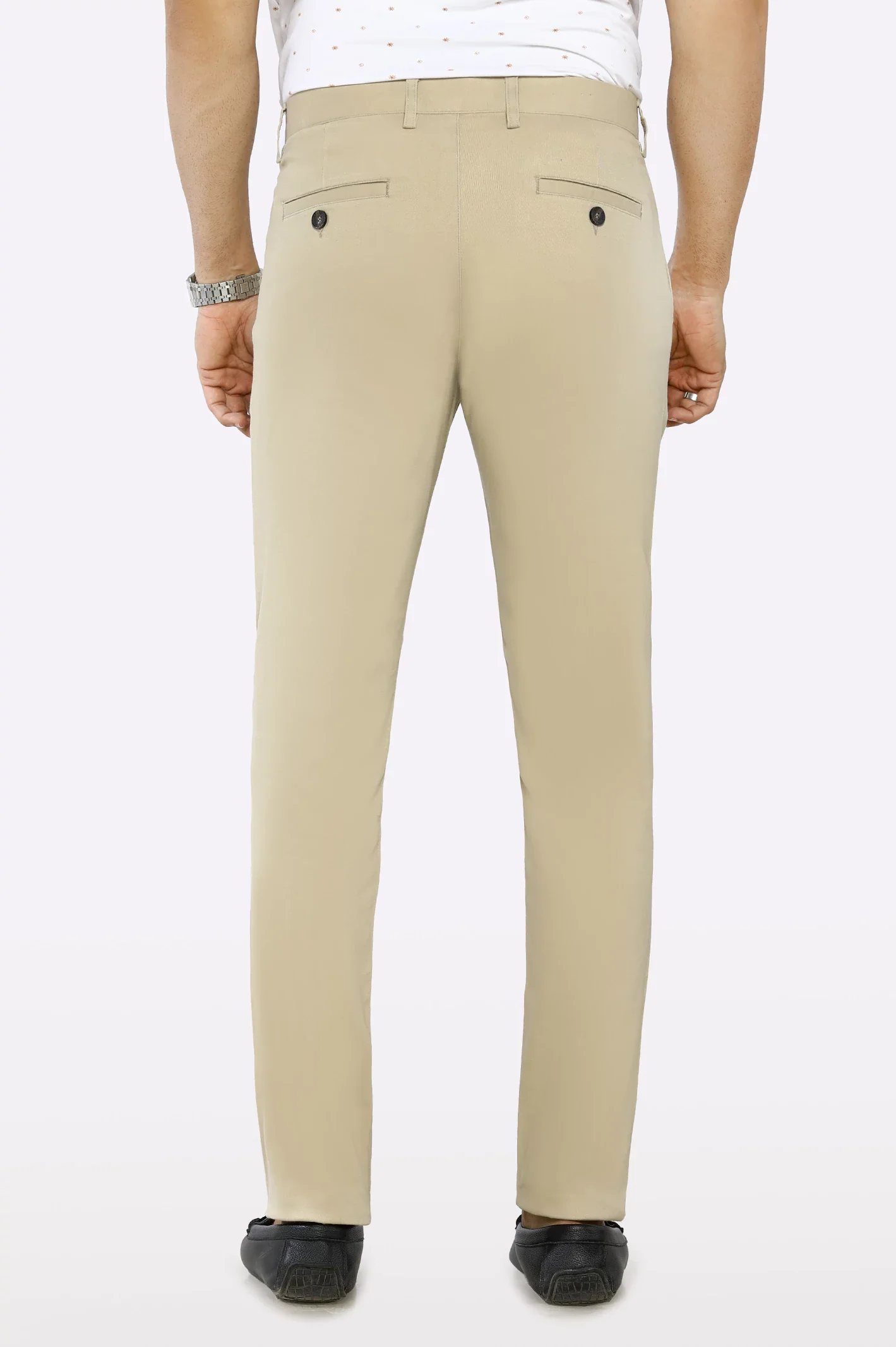 Light Khaki Smart Fit Cotton Chino - Image 3