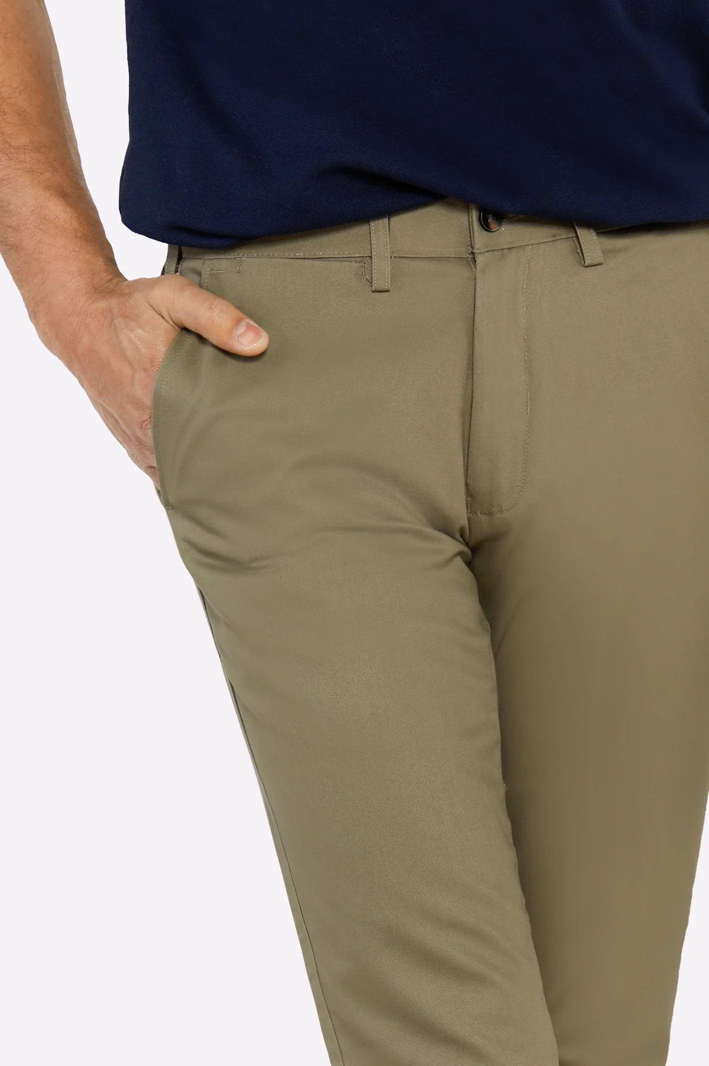 Medium Brown Smart Fit Cotton Chino - Image 2