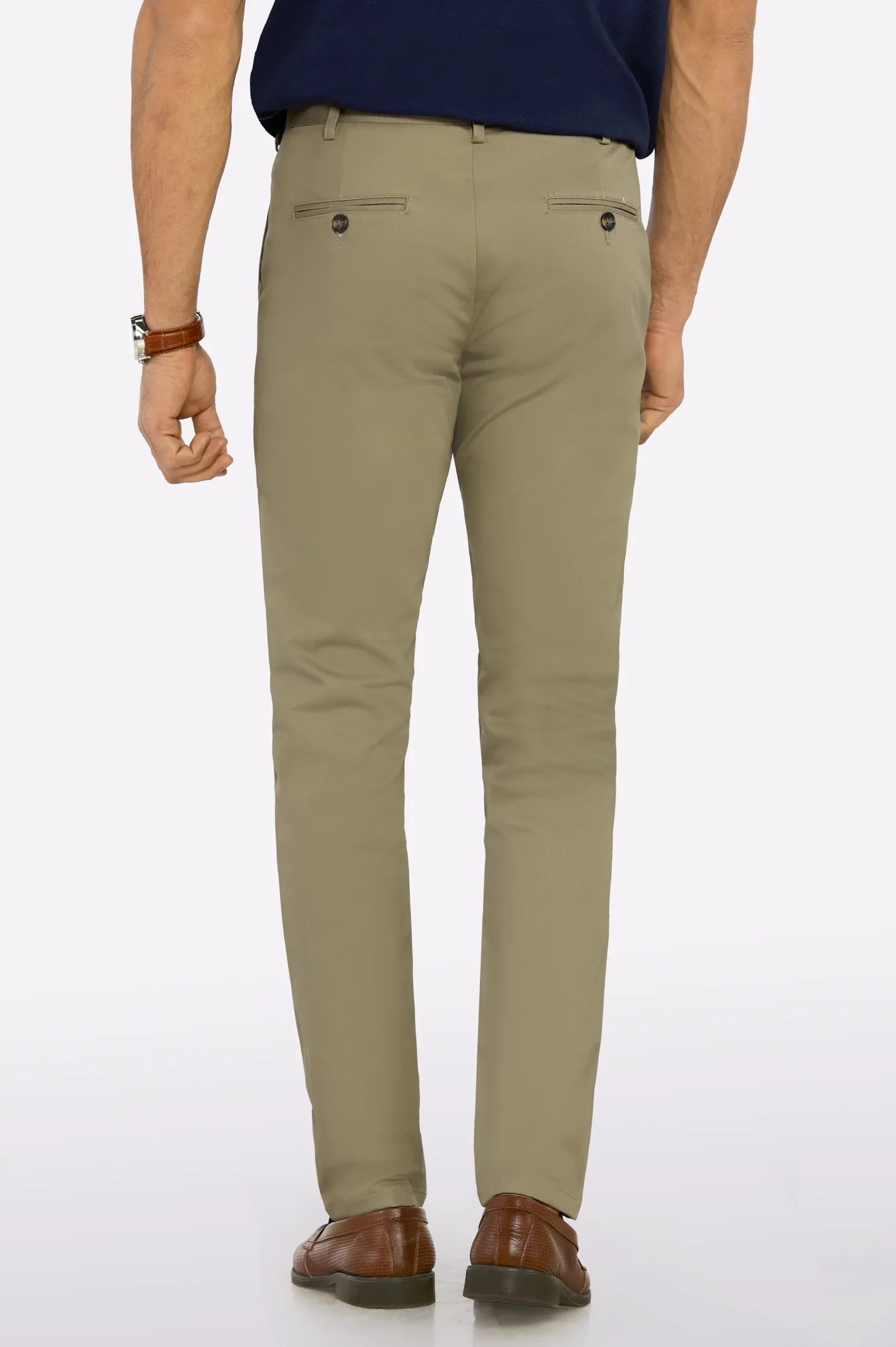 Medium Brown Smart Fit Cotton Chino - Image 3