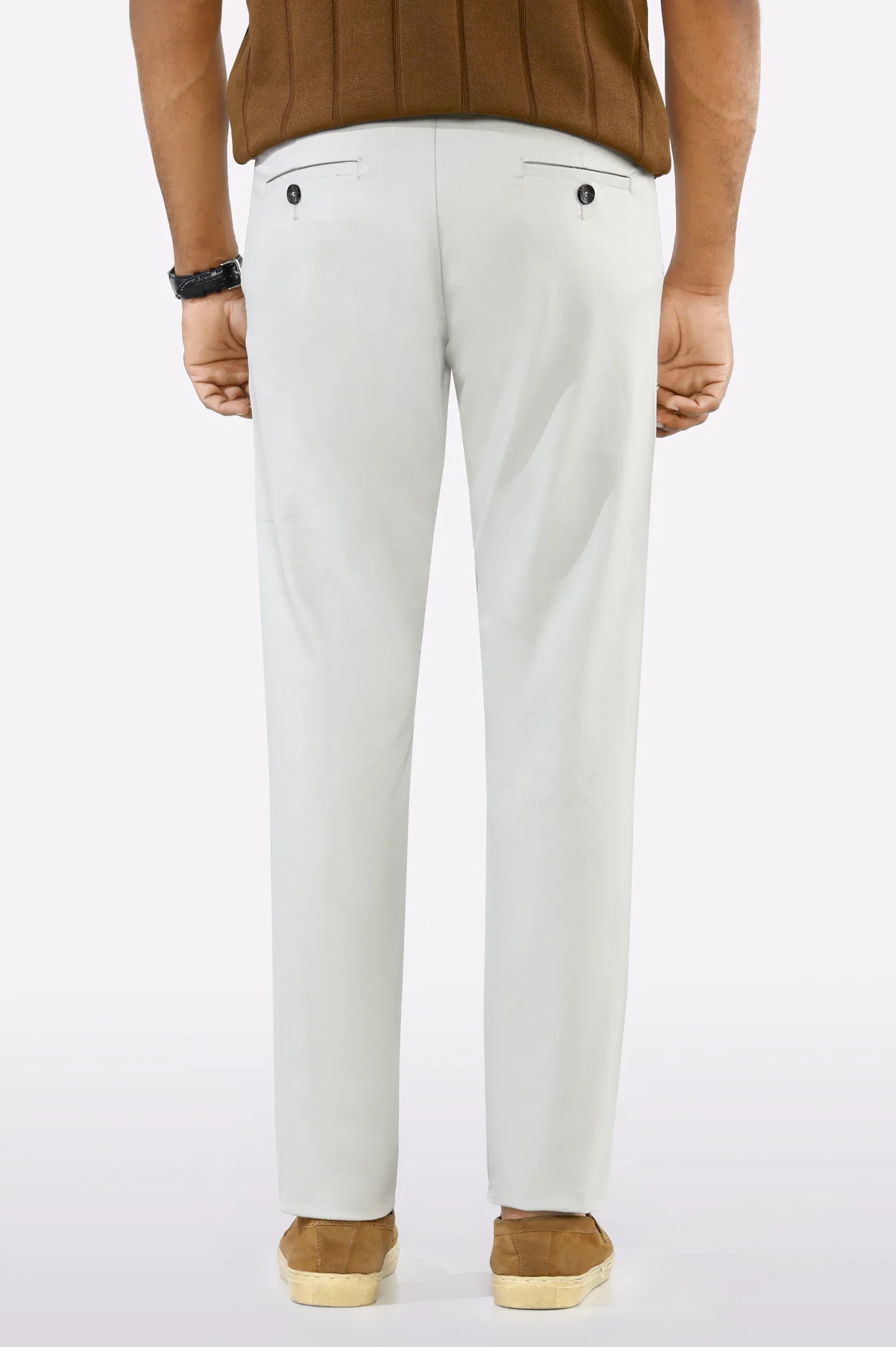 Light Grey Smart Fit Cotton Chino - Image 3