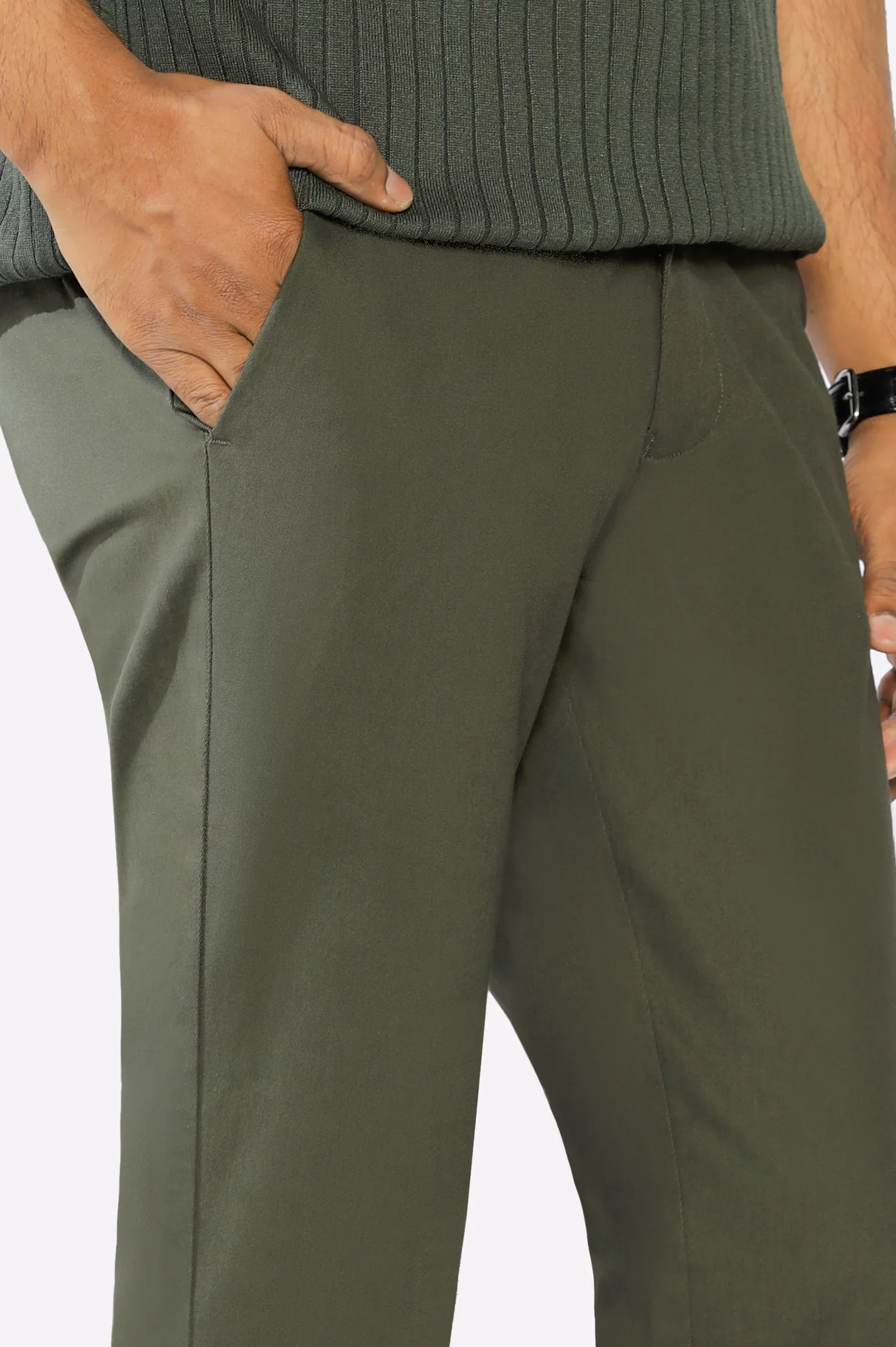 Olive Smart Fit Cotton Chino - Image 2
