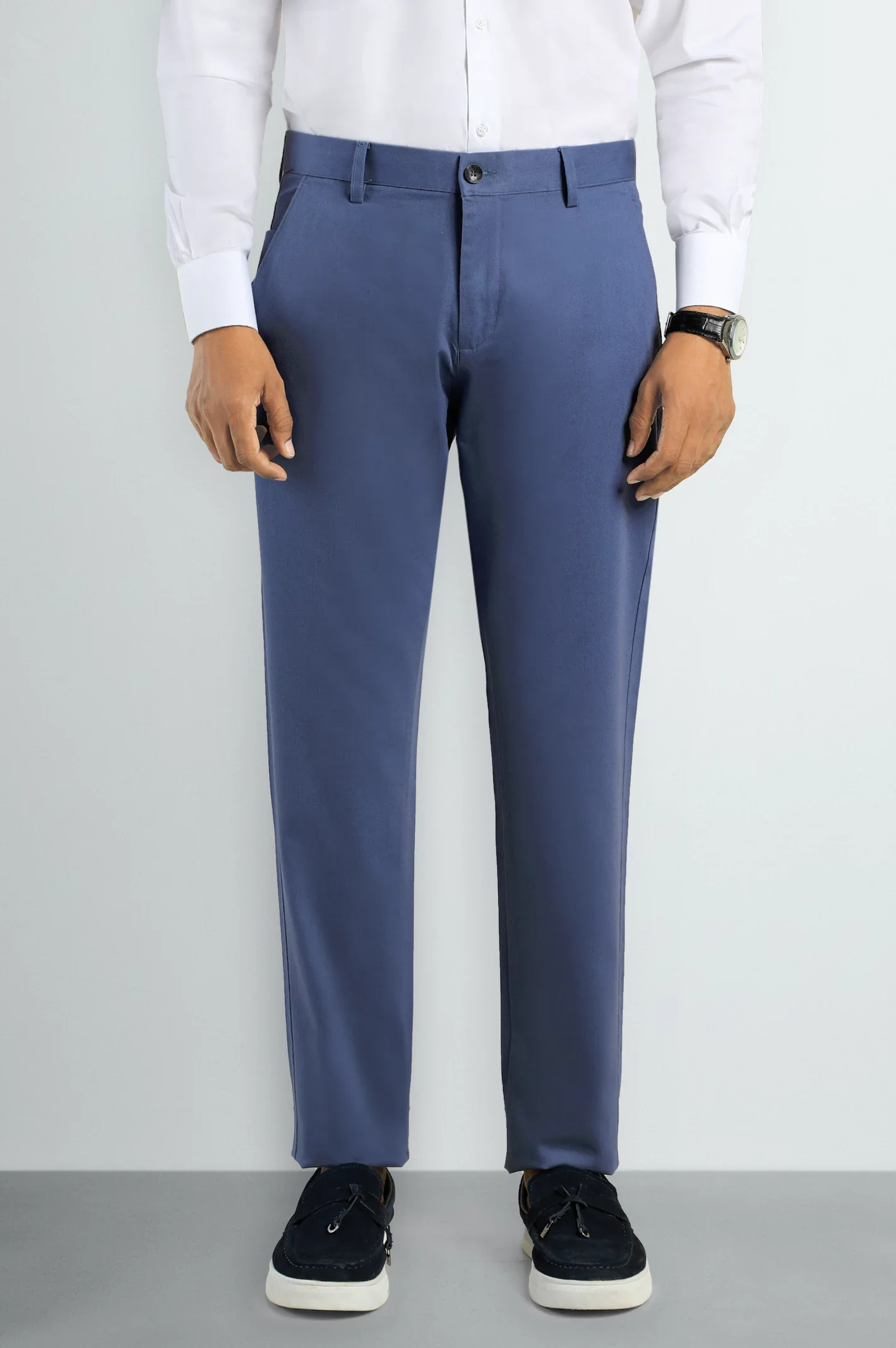 Blue Smart Fit Cotton Chino