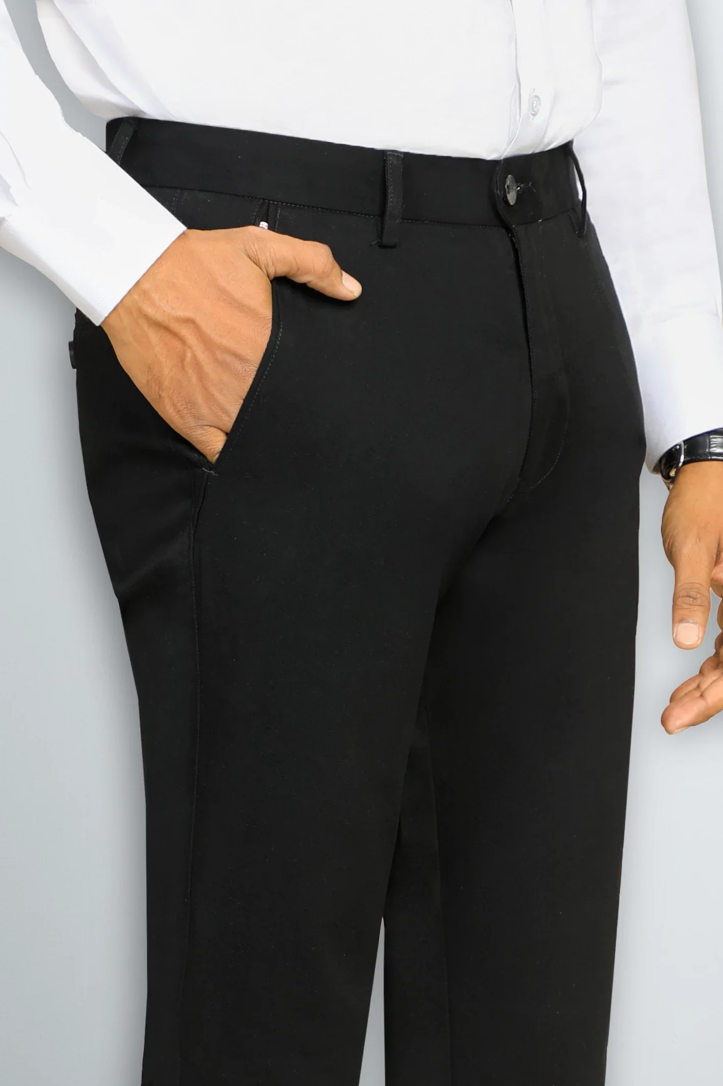 Black Smart Fit Cotton Chino - Image 2