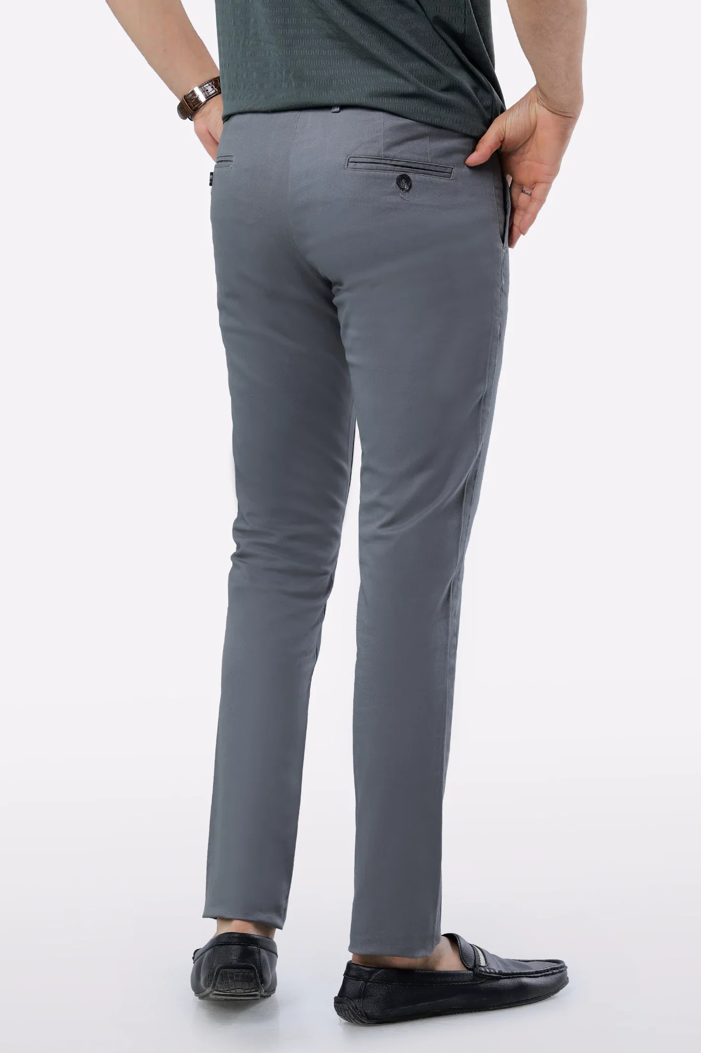 Dark Grey Smart Fit Cotton Chino - Image 3
