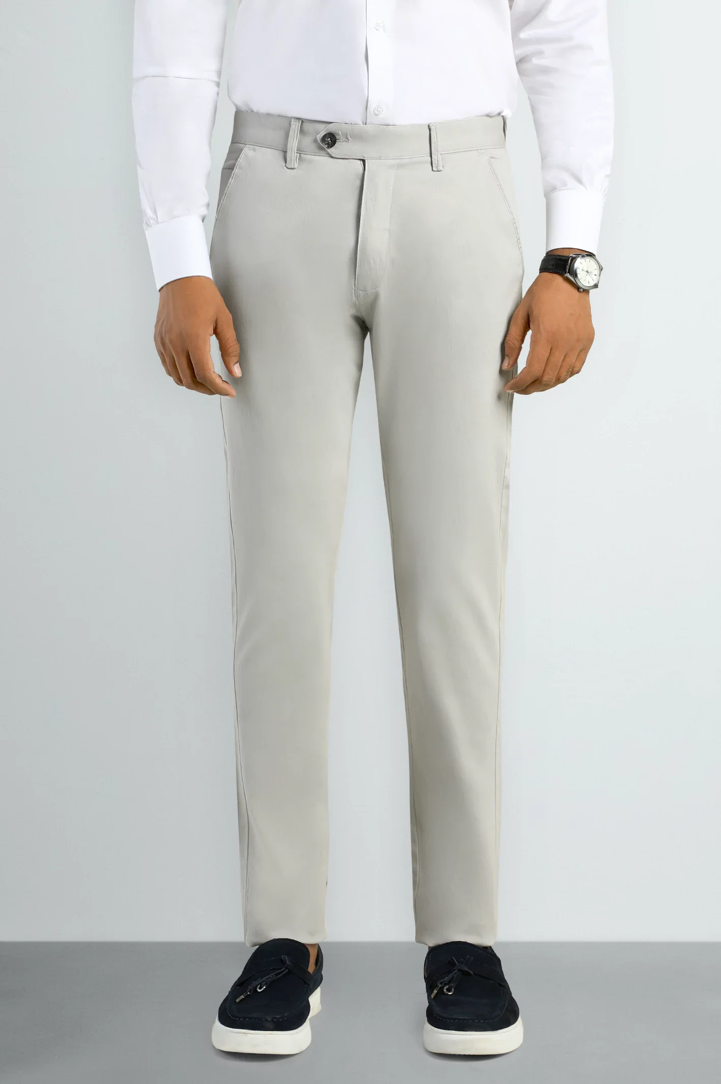 Light Grey Smart Grey Cotton Chino