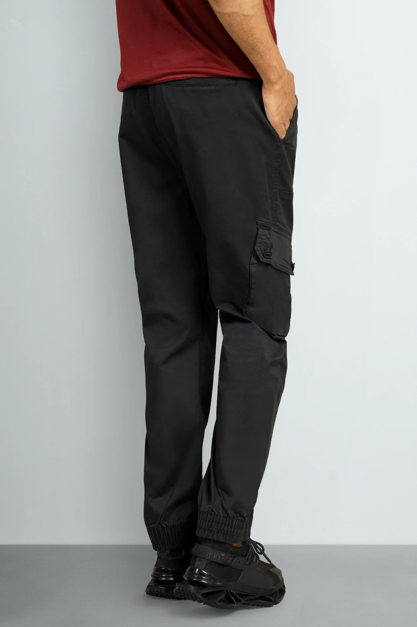 Black Smart Fit Cargo Pants - Image 4