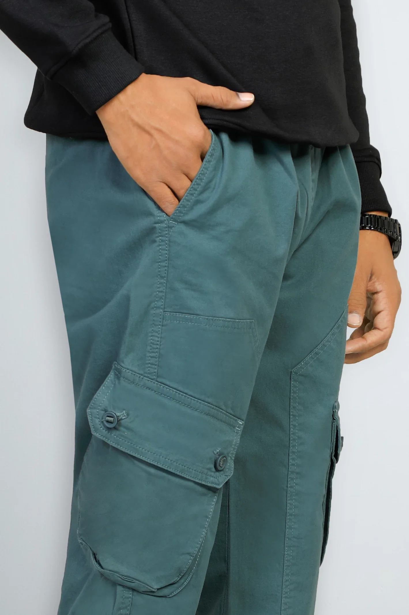 Teal Smart Fit Cargo Pants - Image 2