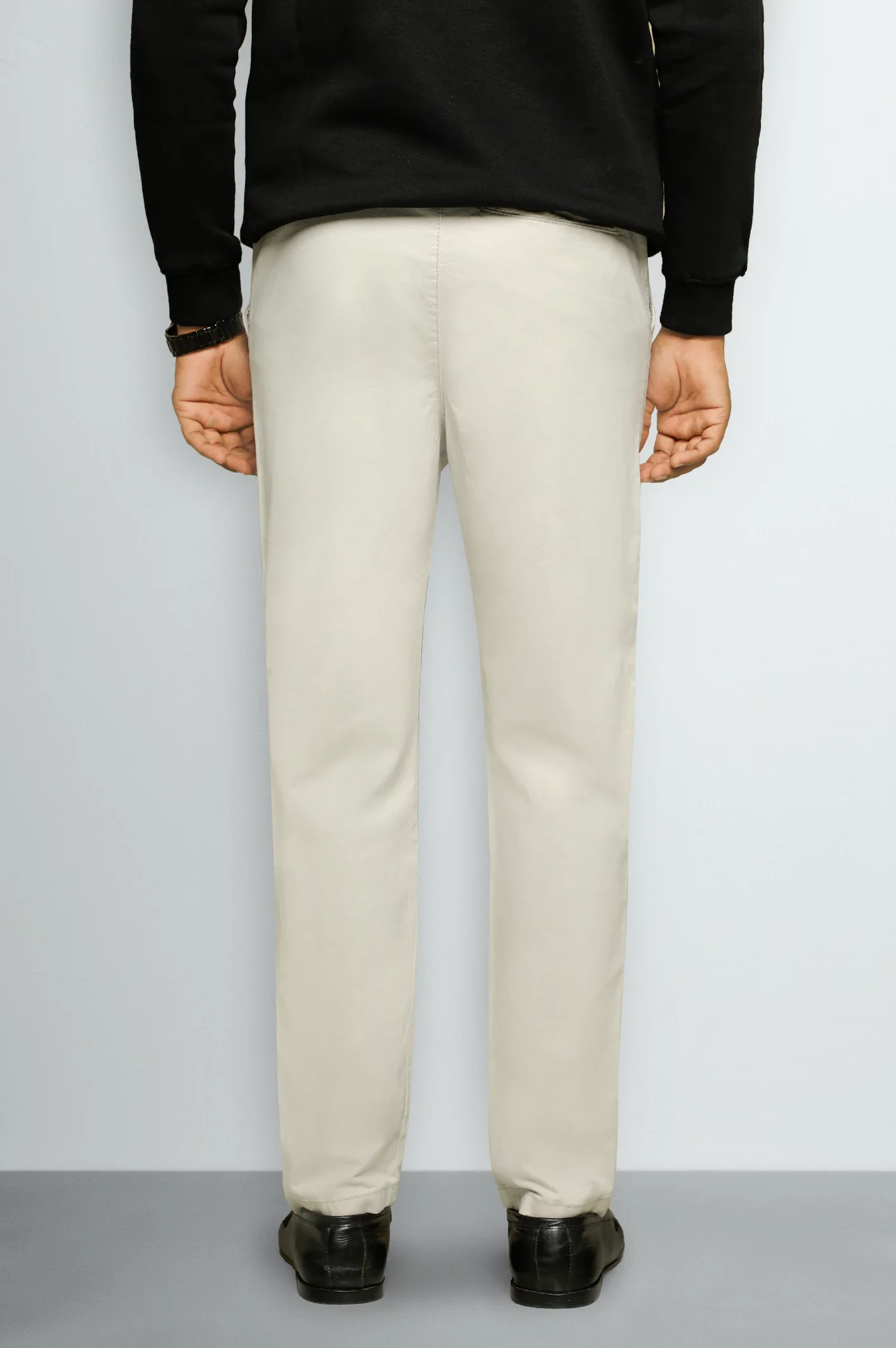 Light Grey Smart Fit Cotton Pants - Image 3