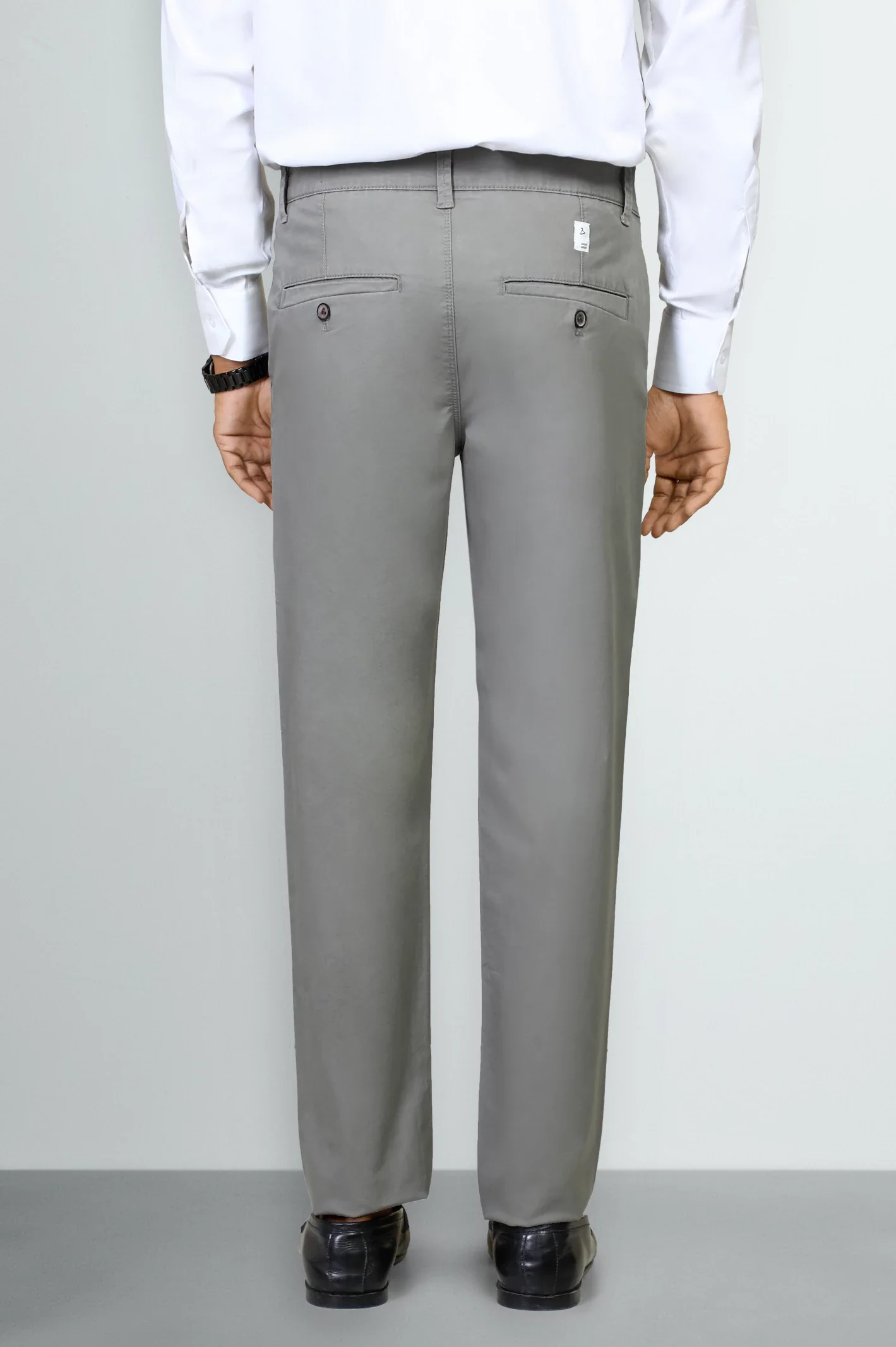Dark Grey Smart Fit Cotton Pants - Image 3