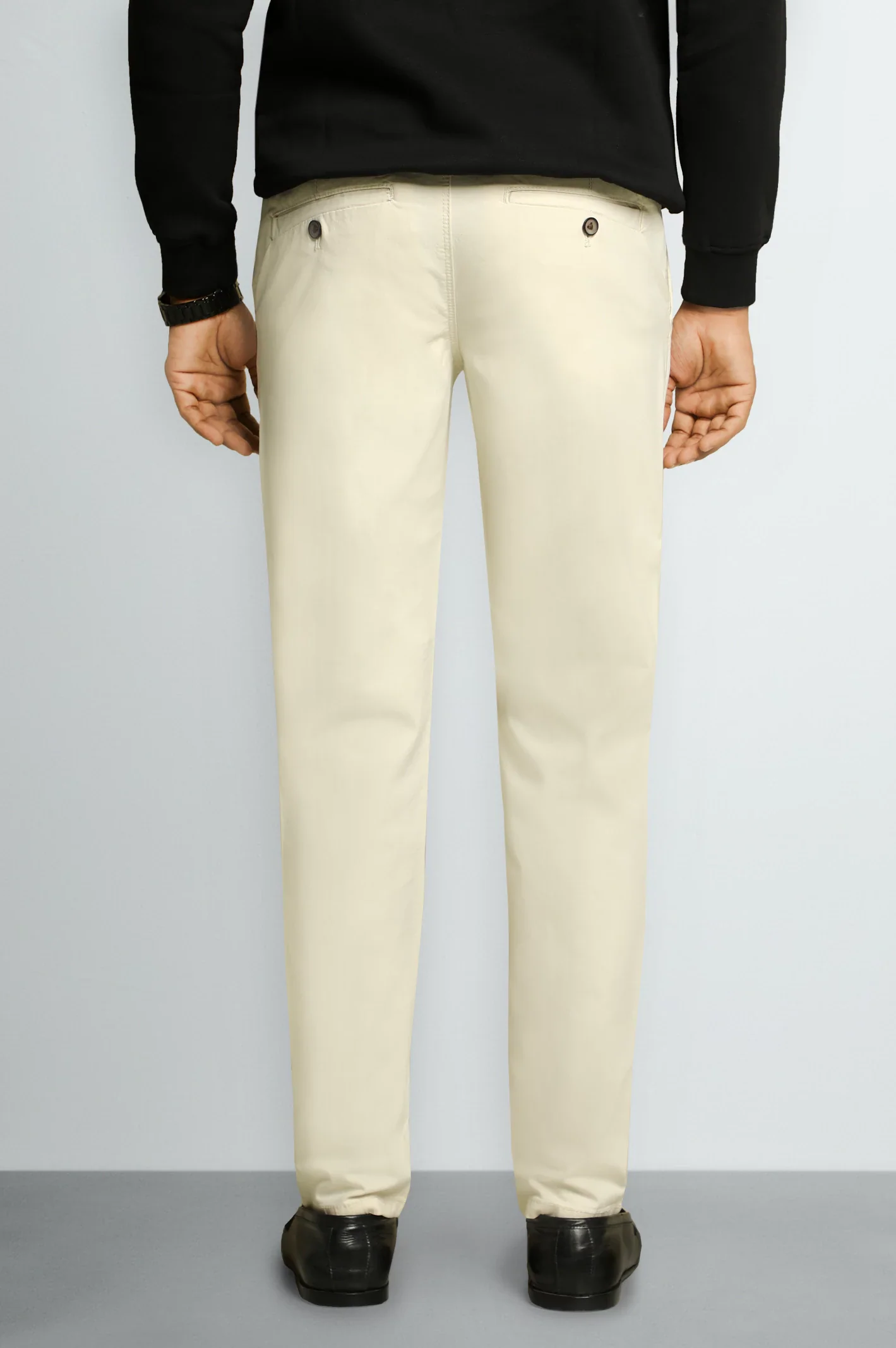 Off White Smart Fit Cotton Pants - Image 3