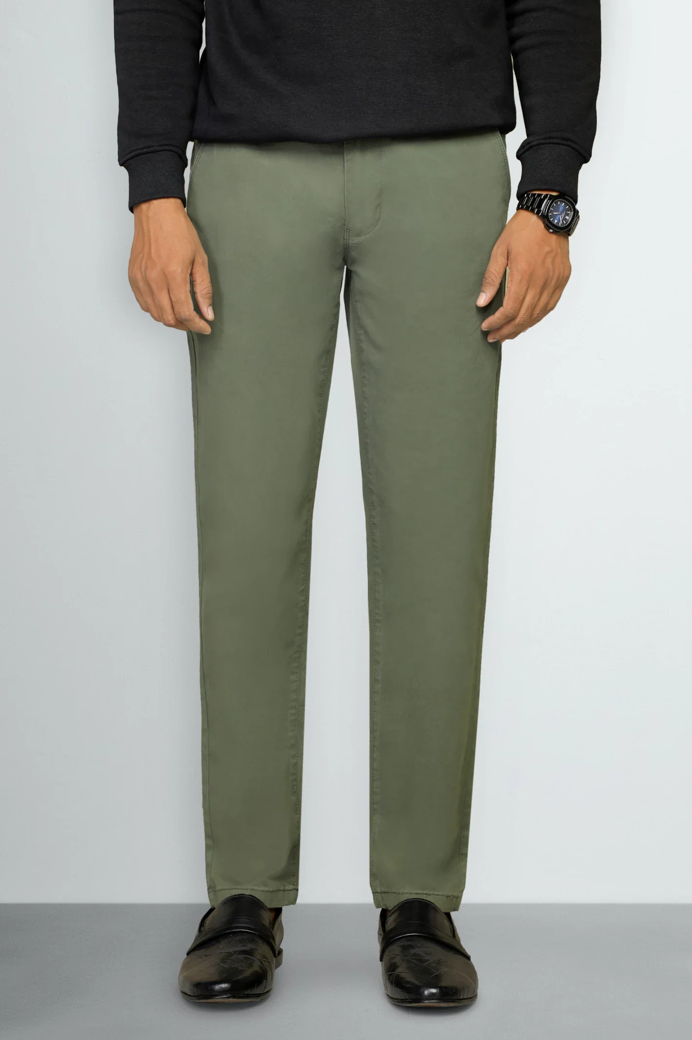 Olive Smart Fit Cotton Pants