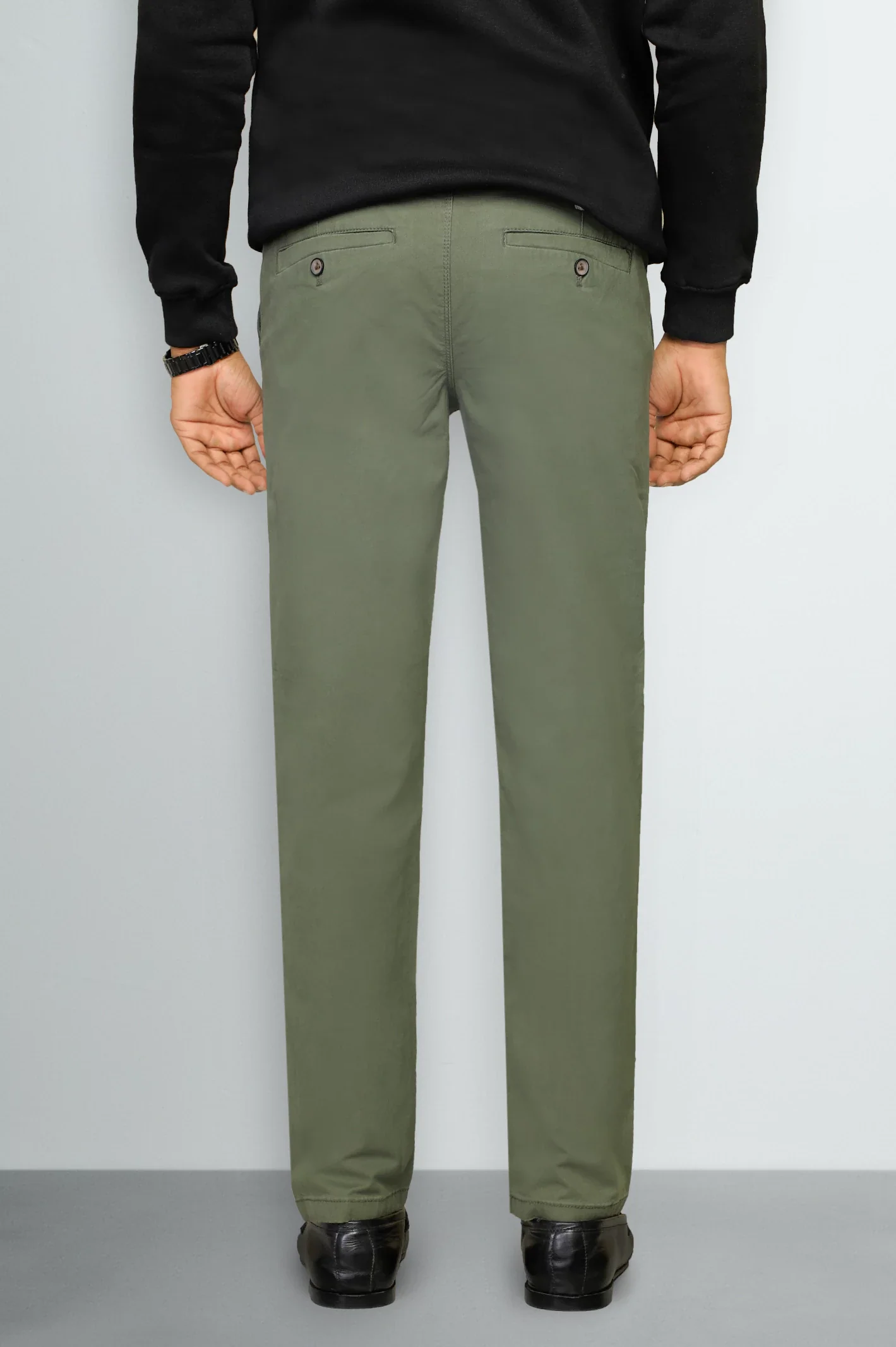 Olive Smart Fit Cotton Pants - Image 3