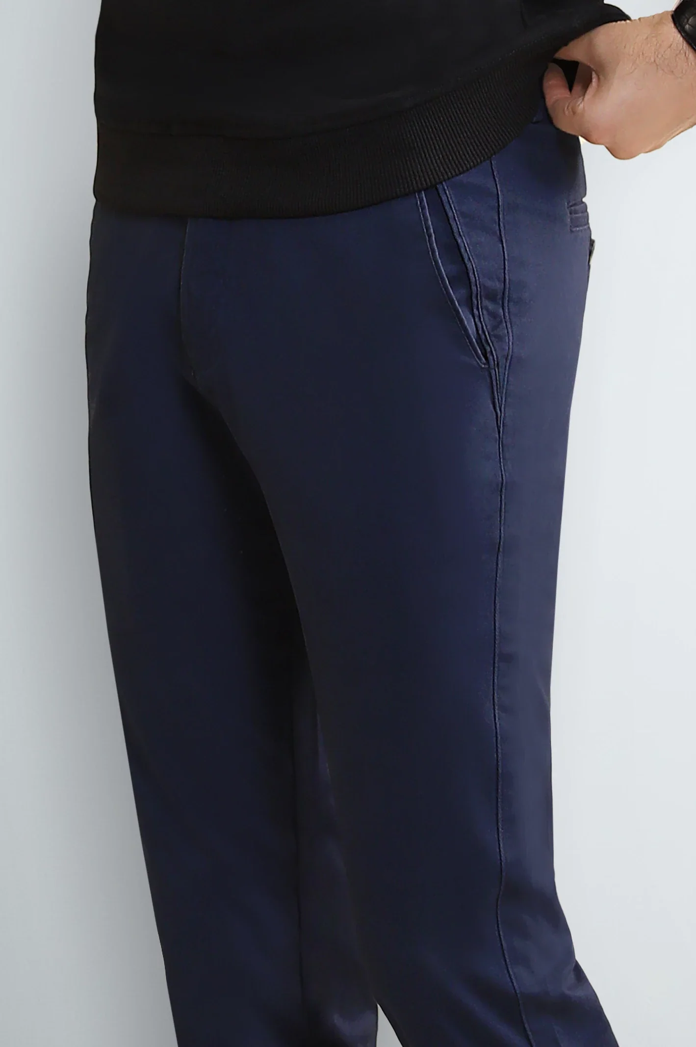 Navy Blue Cotton Chino - Image 2