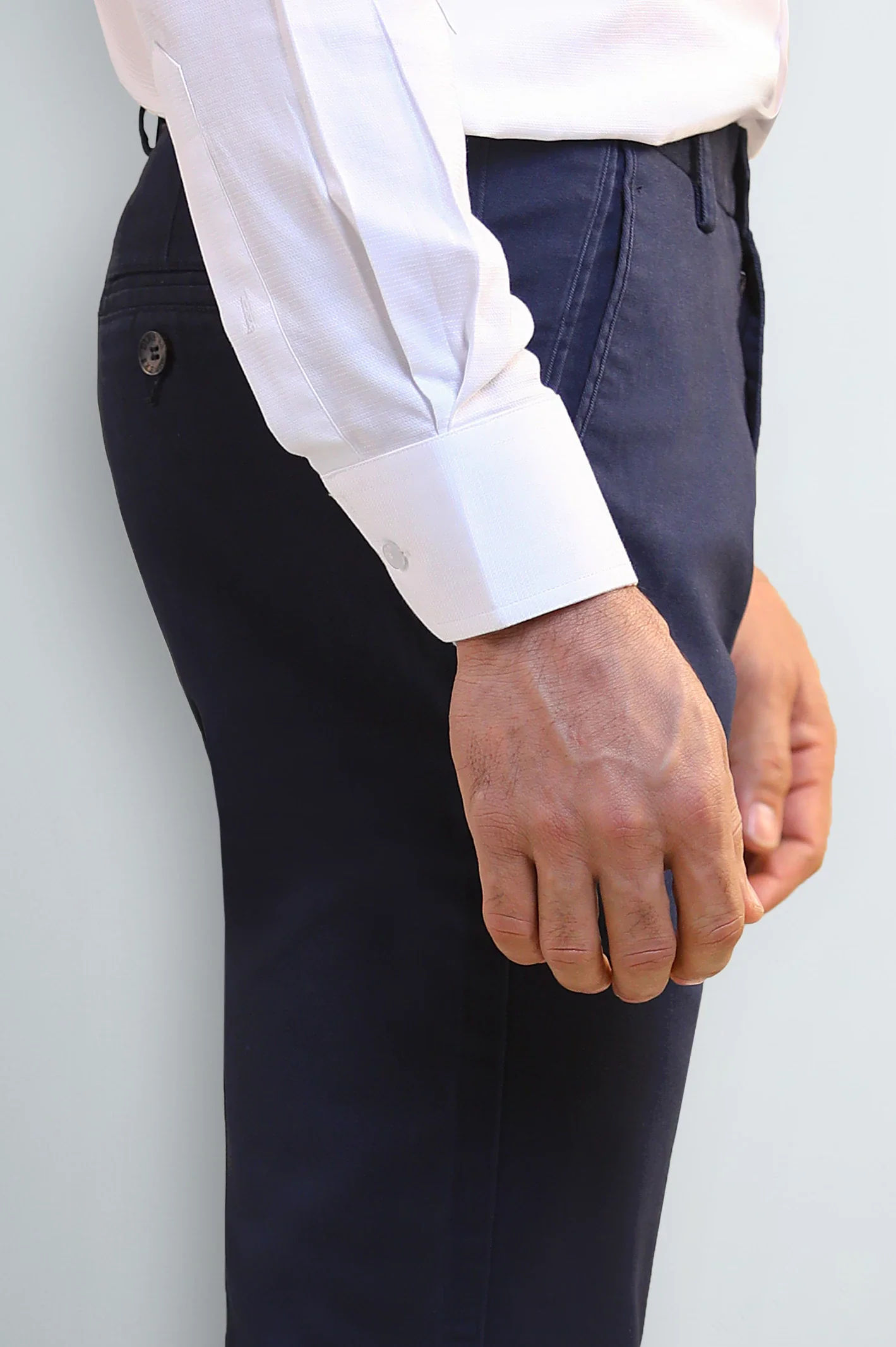 Navy Blue Cotton Chino - Image 2