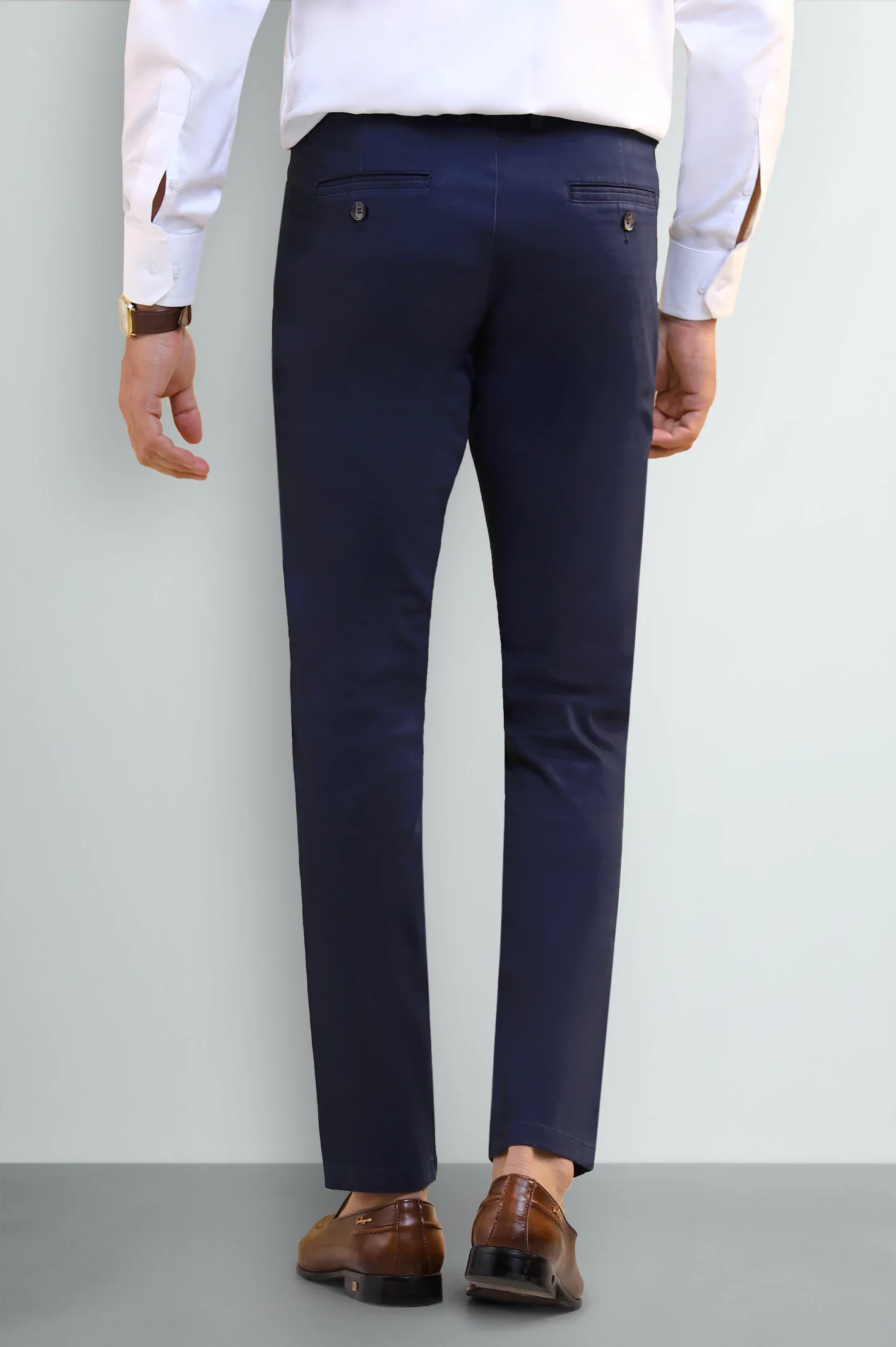 Navy Blue Cotton Chino - Image 3